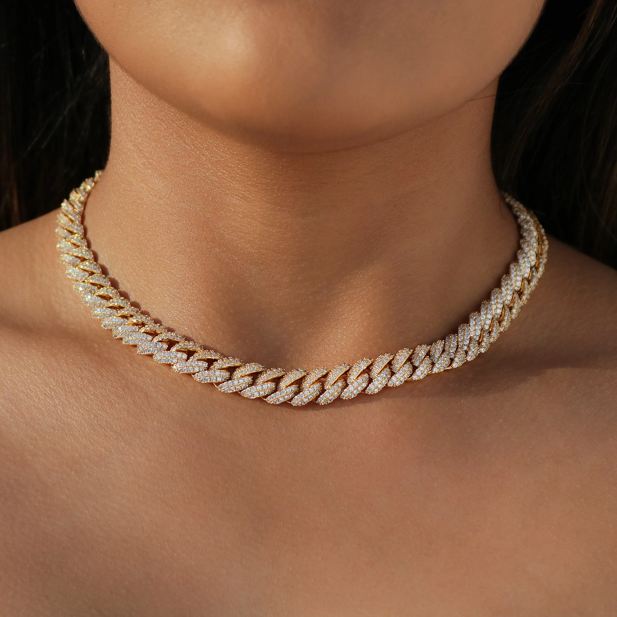 10mm Iced Out Cuban Necklace - Gold - Image 3