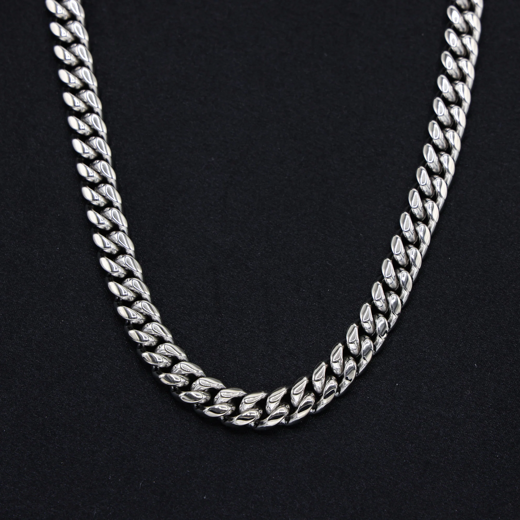 10mm Miami Cuban Chain (Iced Out Clasp) - Premium 316L Stainless - Image 2