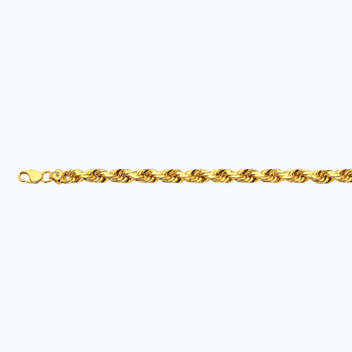 10mm Solid Diamond Cut Rope Chain - 10k Gold - Image 2