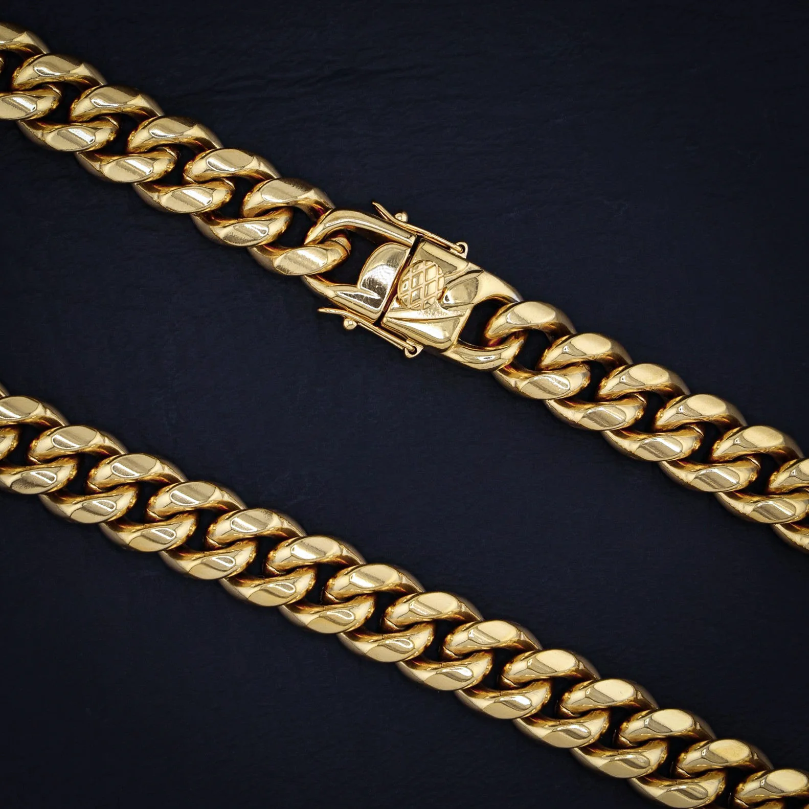 12mm Miami Cuban Chain - Gold - Image 2