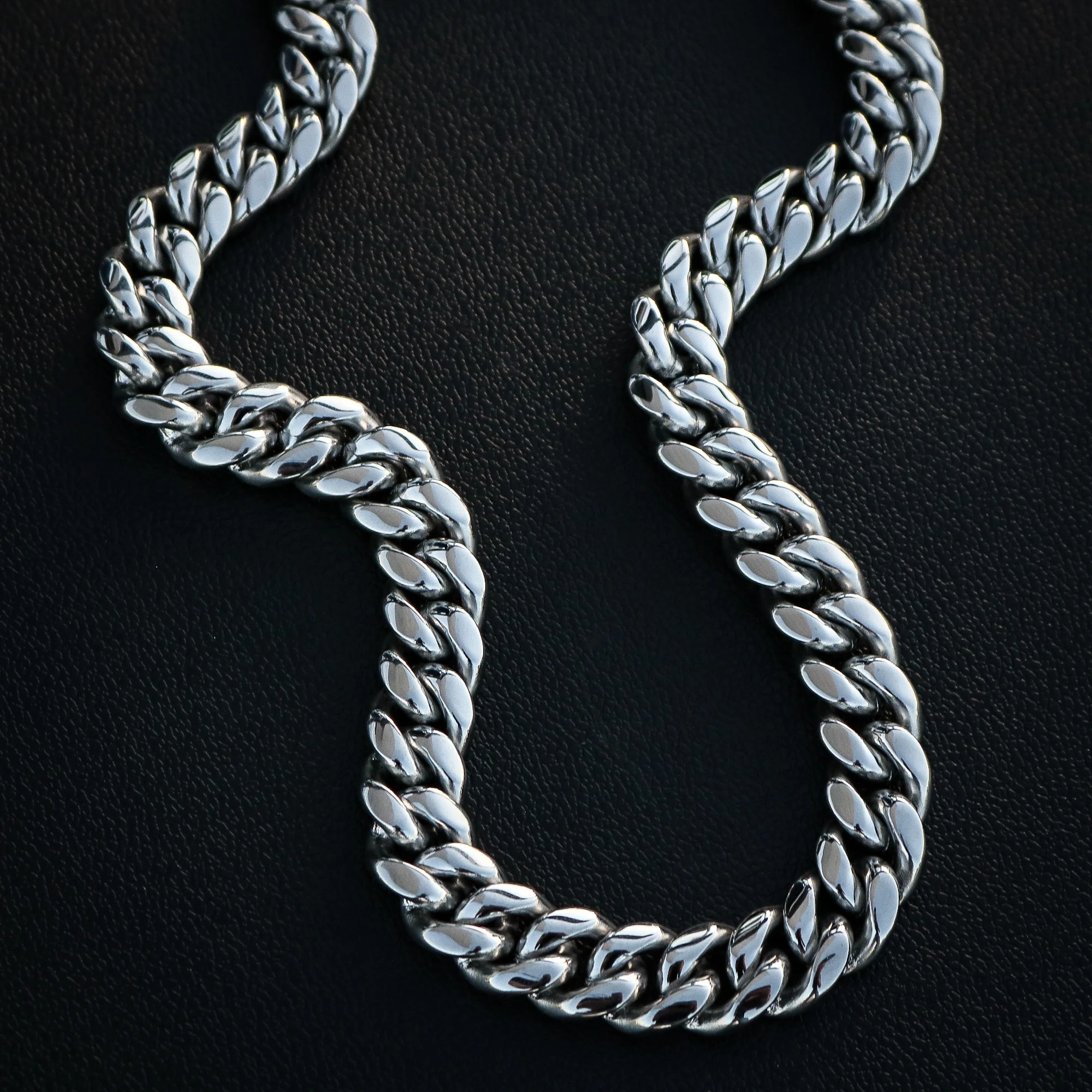 14mm Miami Cuban with the Iced Out Clasp Chain - Premium 316L Stainless - Image 5
