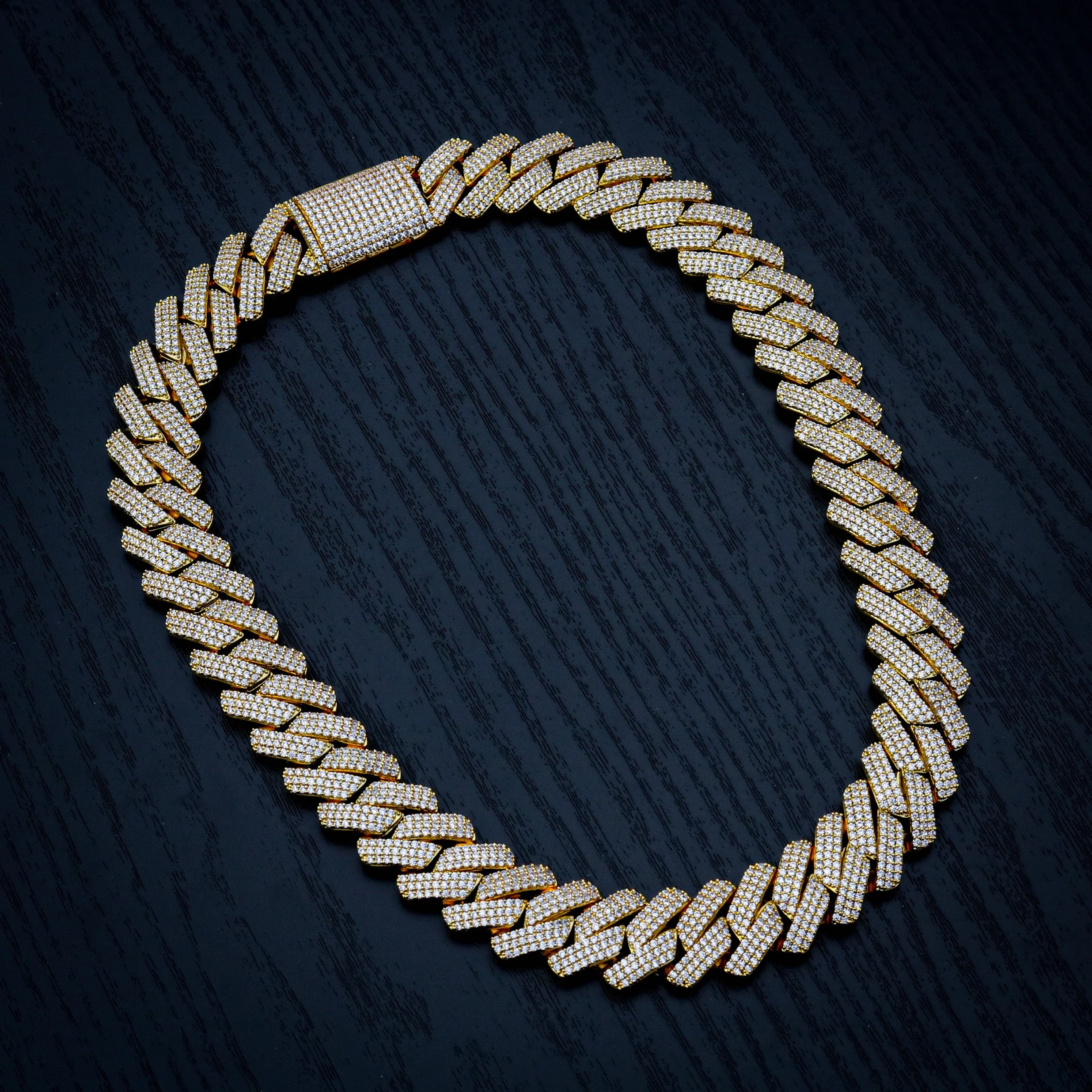 19mm Diamond Prong Link Cuban Necklace - Gold - Image 6
