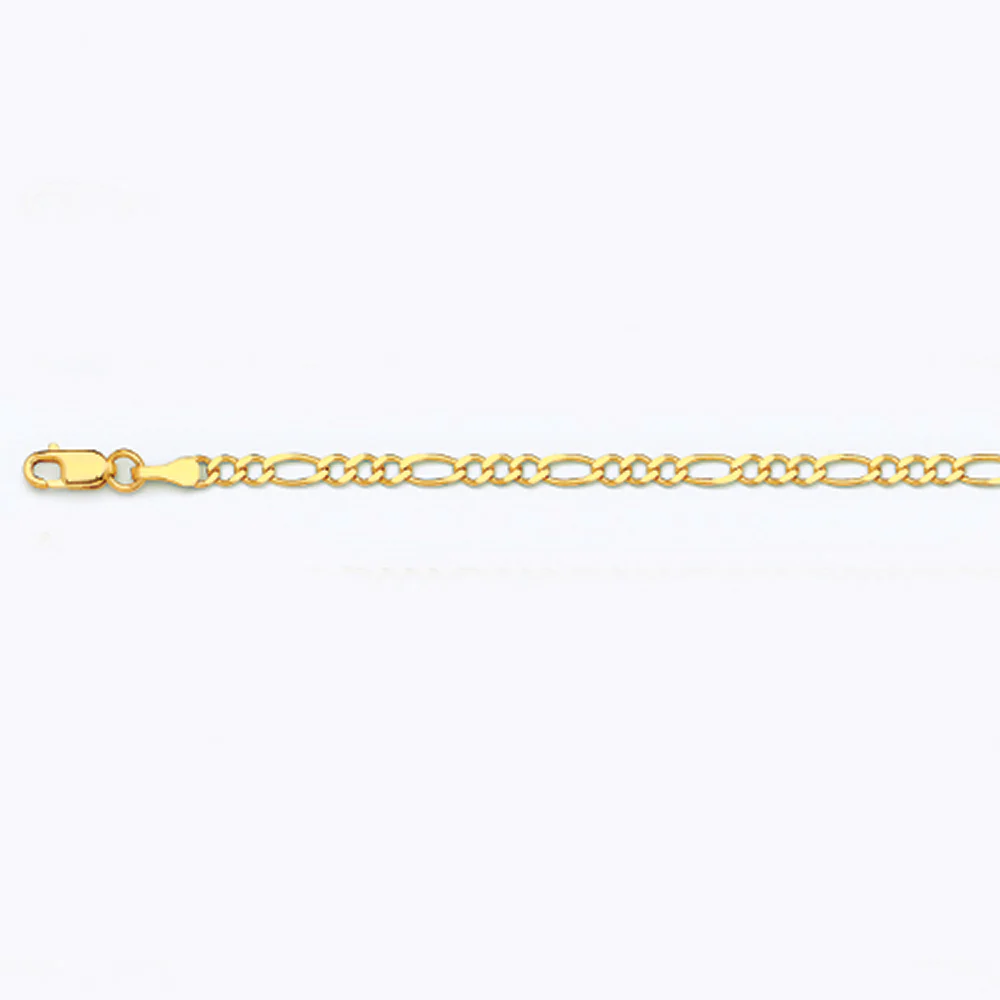 2.5mm Solid Figaro Chain - 10k Gold - Image 2