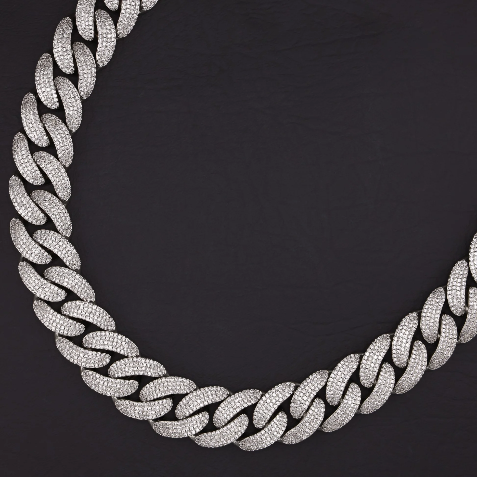20mm Iced Out Cuban Chain - White Gold
