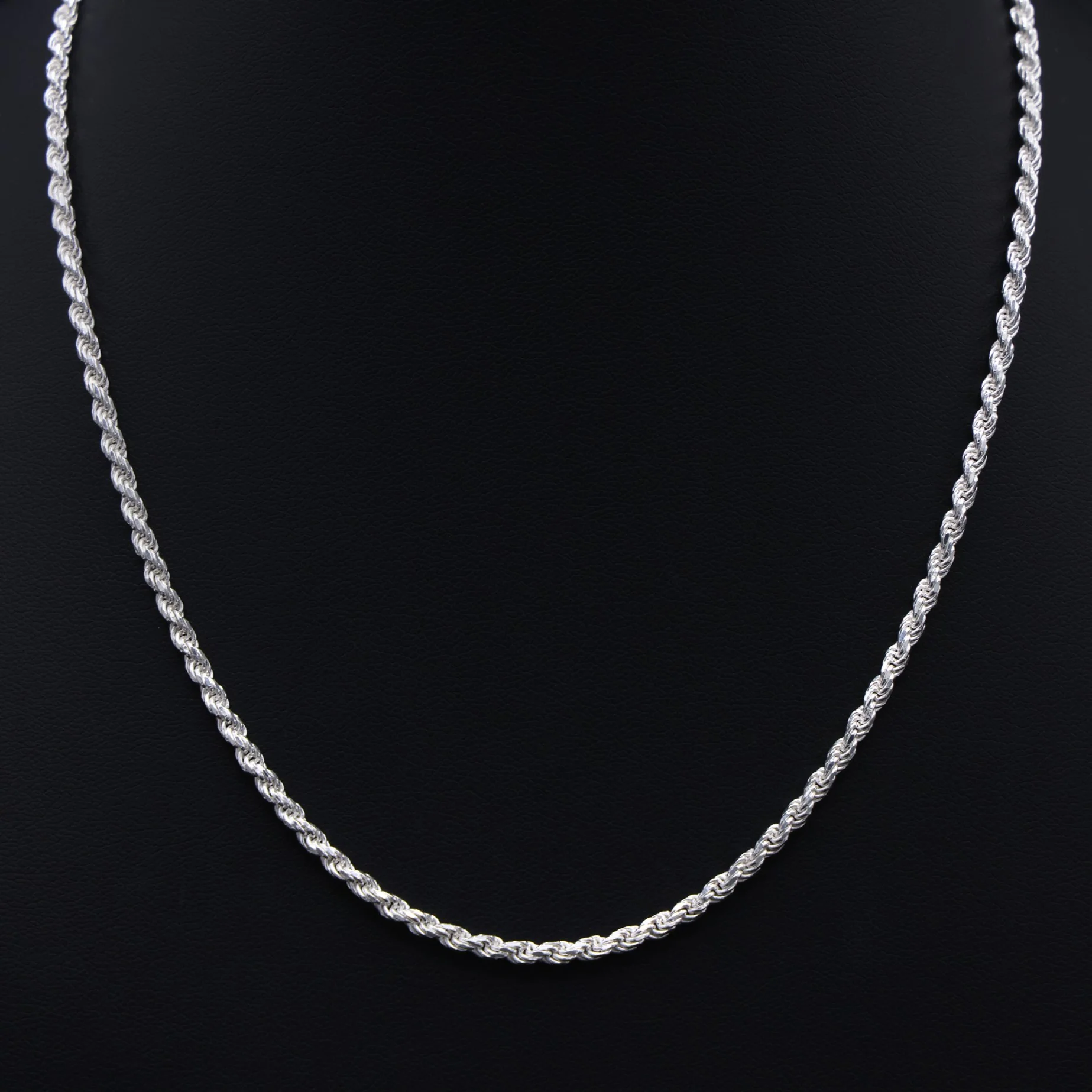 3mm Rope Necklace - 925 Silver - Image 3