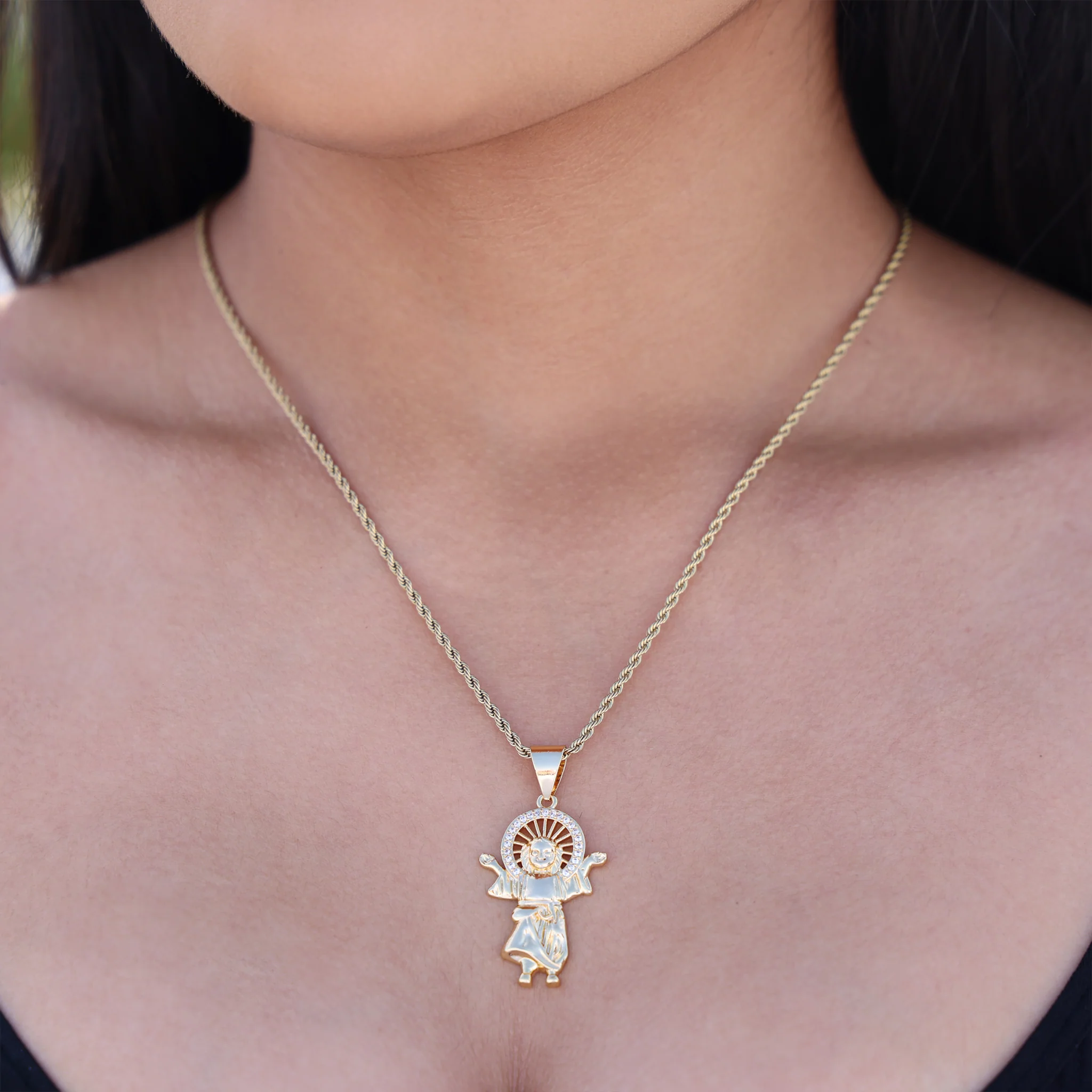 Divino Niño Jesus Necklace - Gold - Image 2