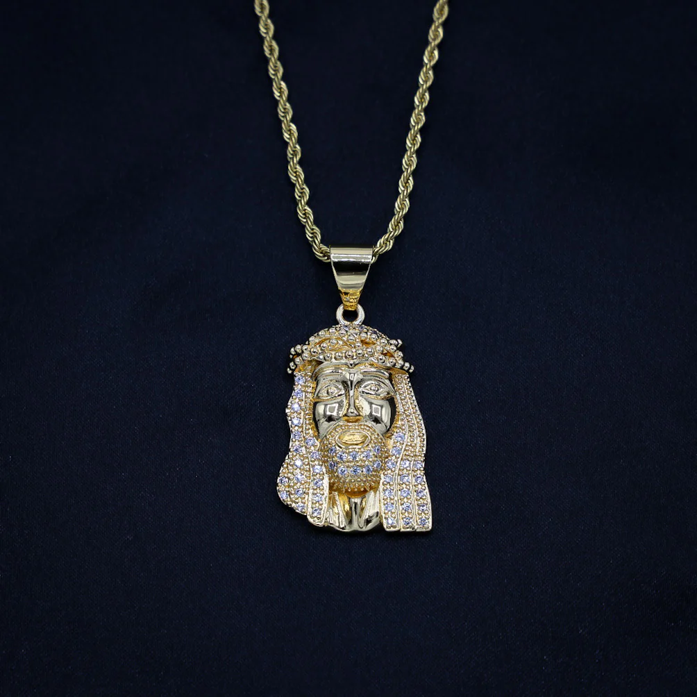 Jesus Head Necklace - Gold