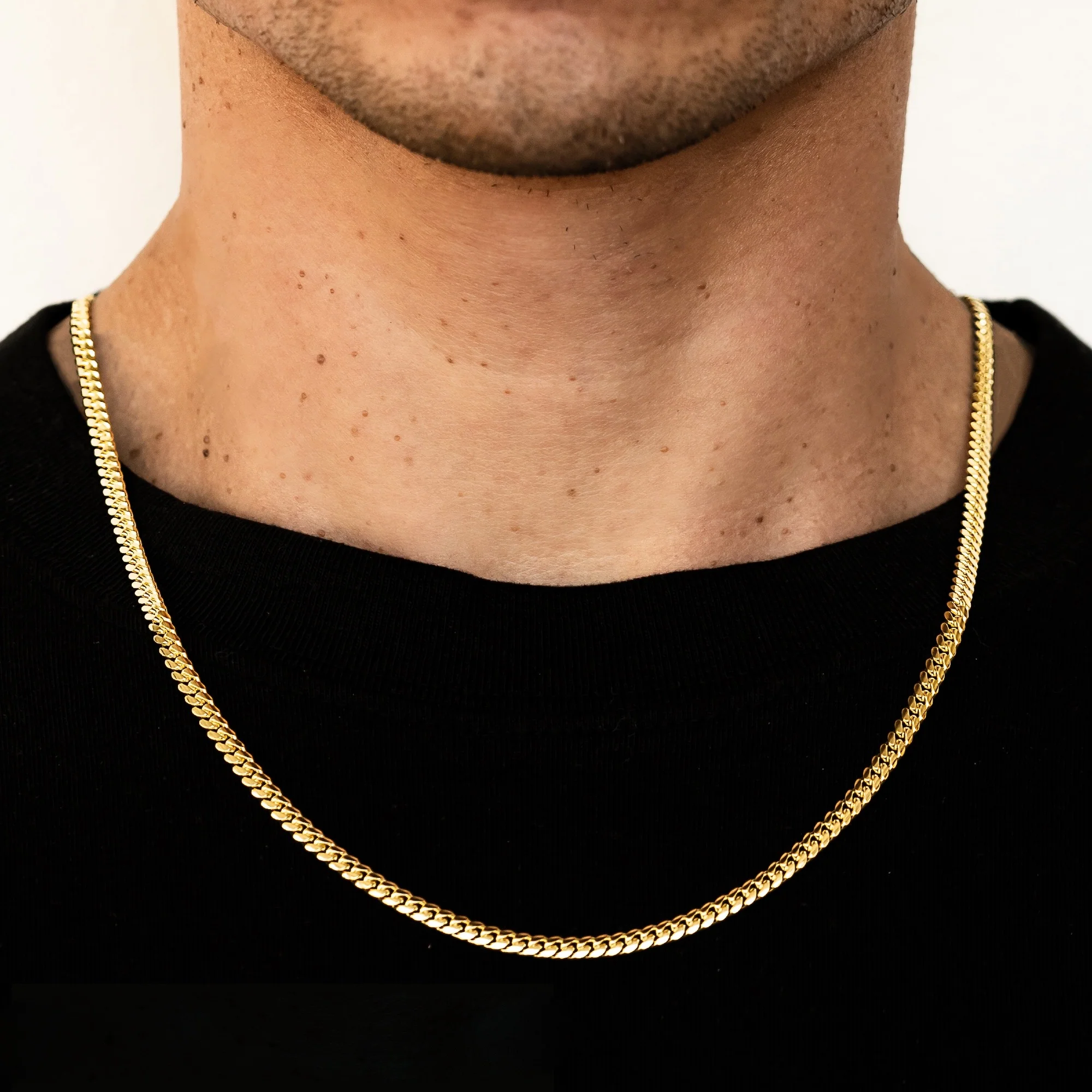 3.5mm Solid Miami Cuban Chain - 14k Gold