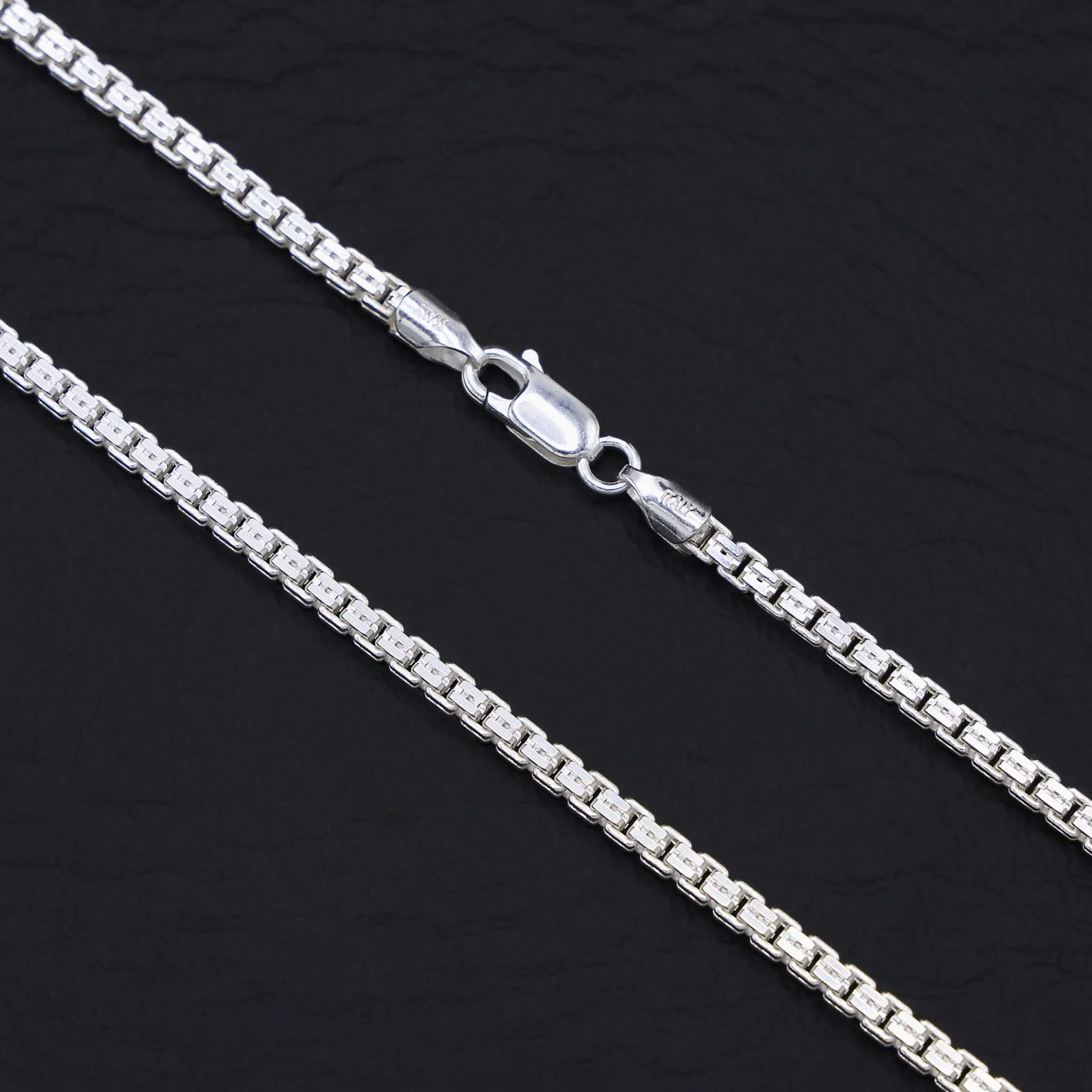 3mm Box Chain - 925 Silver - Image 2