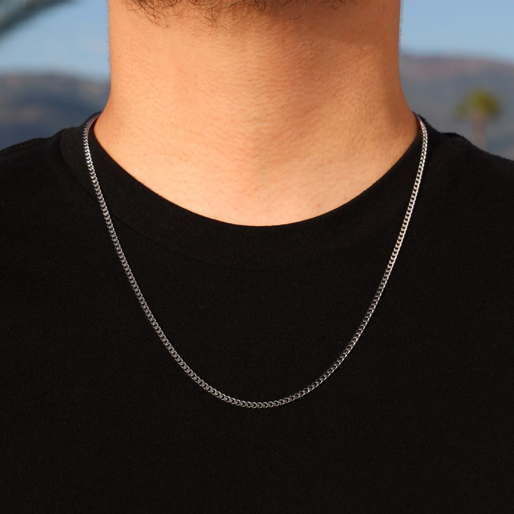 3mm Micro Cuban Curb Link Chain - Premium 316L Stainless - Image 2