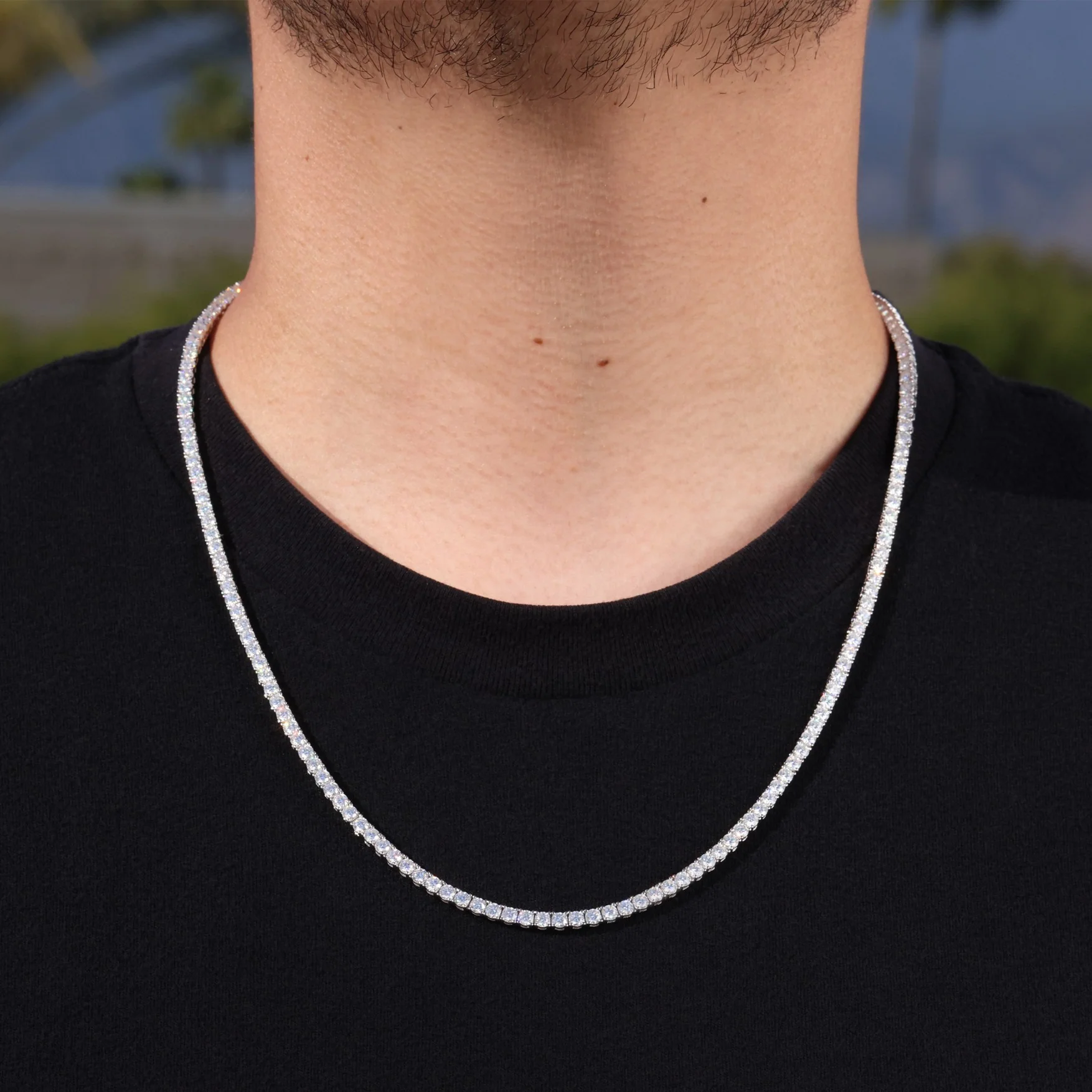 3mm Moissanite Tennis Chain - 925 Silver