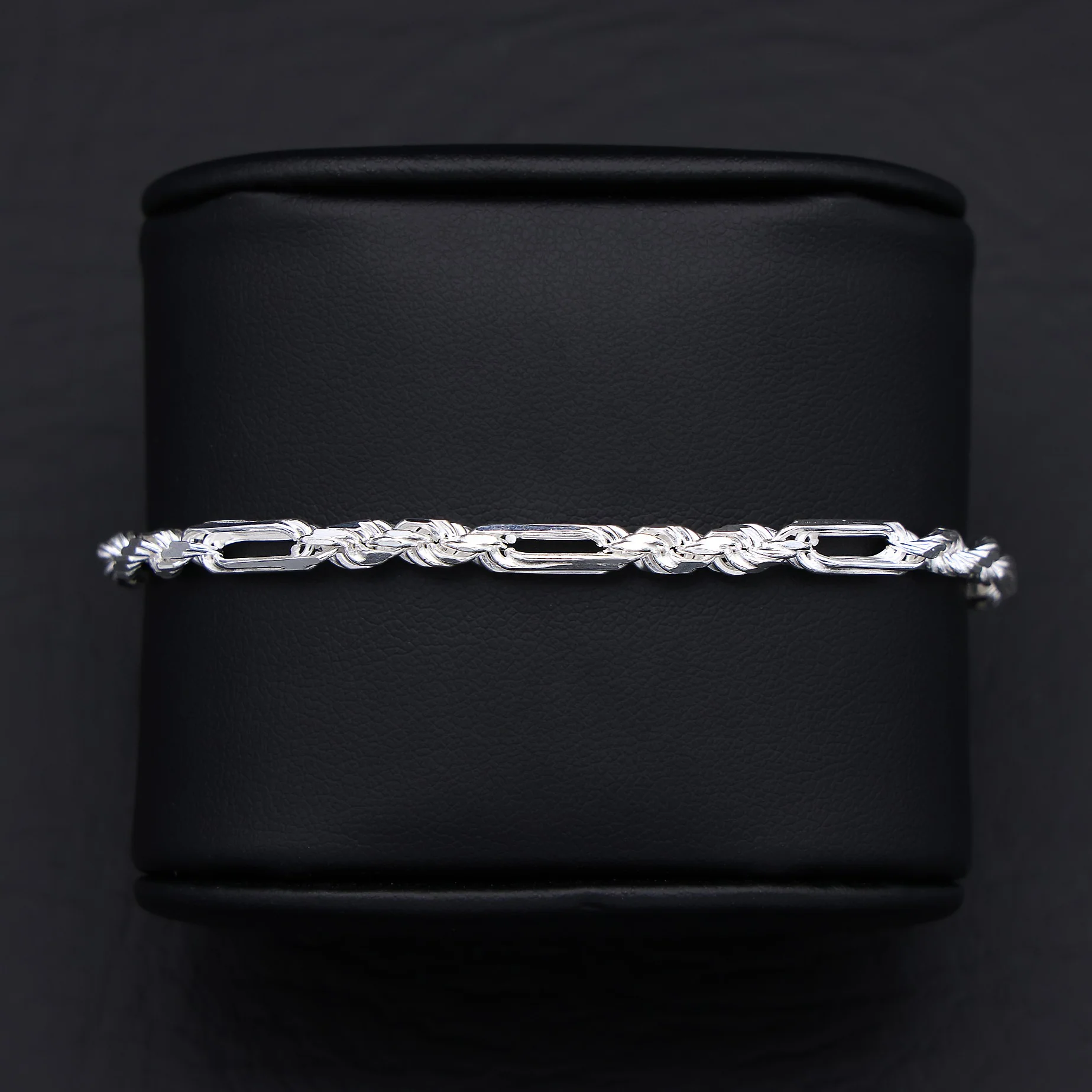 4mm Figarope Bracelet - 925 Silver
