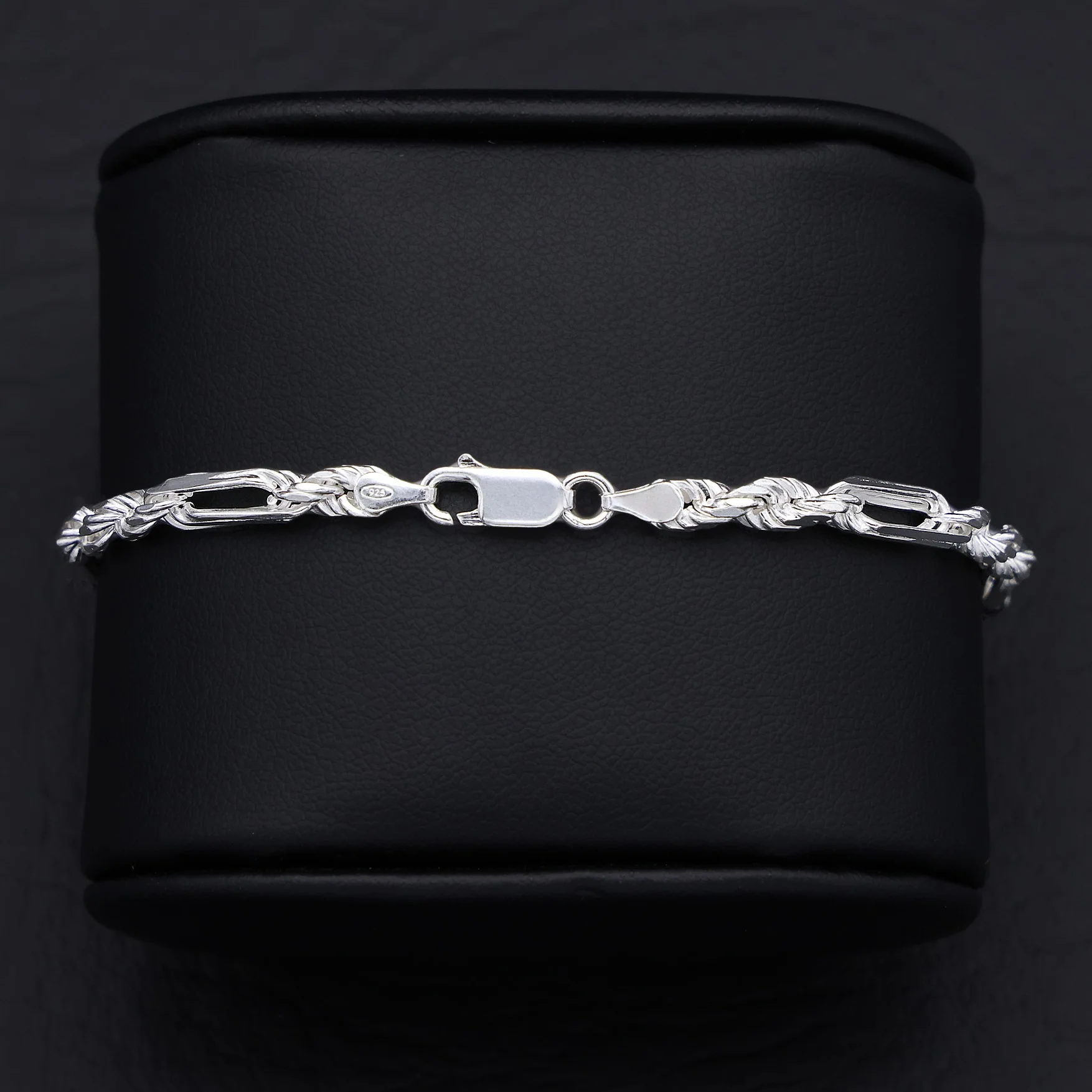 4mm Figarope Bracelet - 925 Silver - Image 2