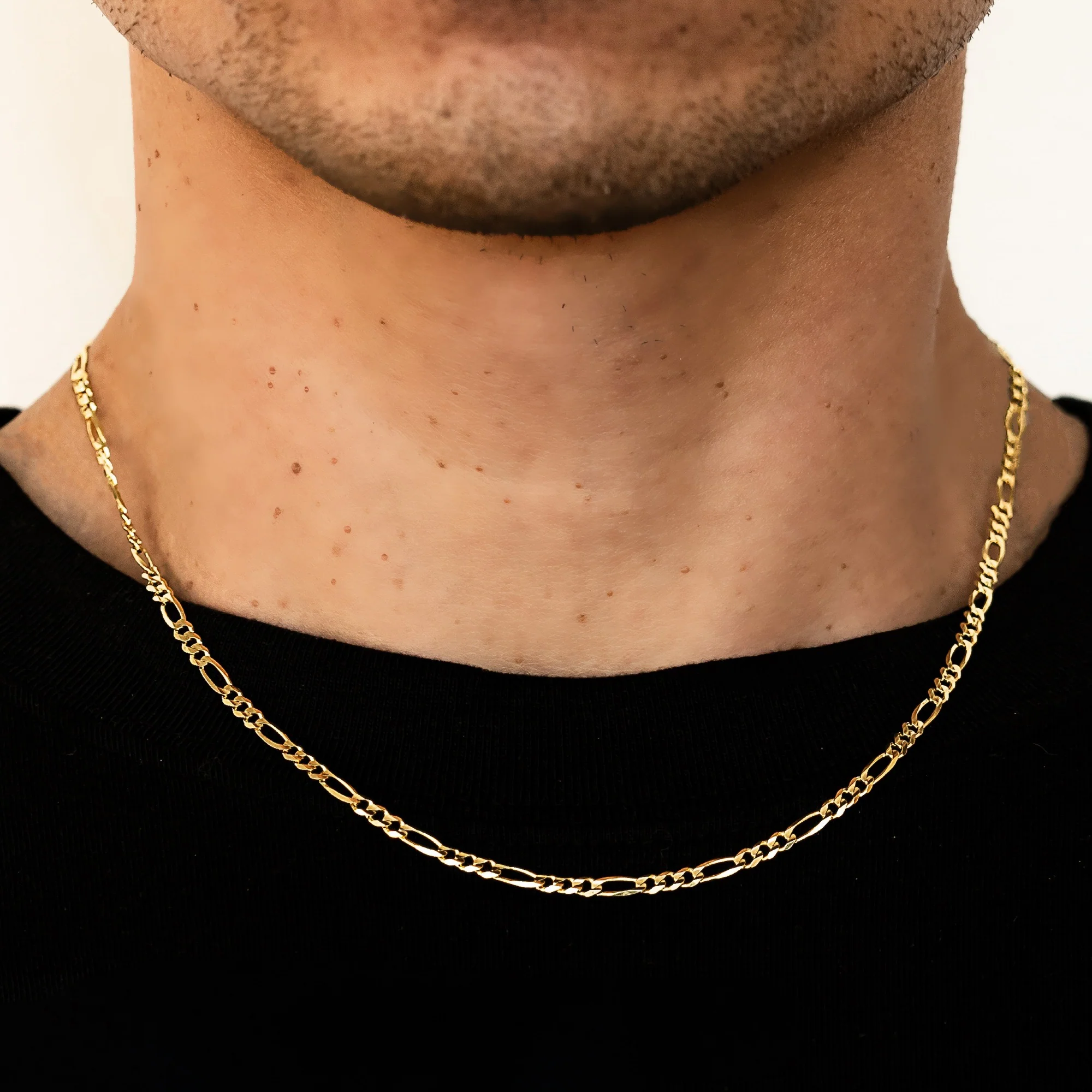 4mm Hollow Figaro Chain - 14k Gold - Image 3