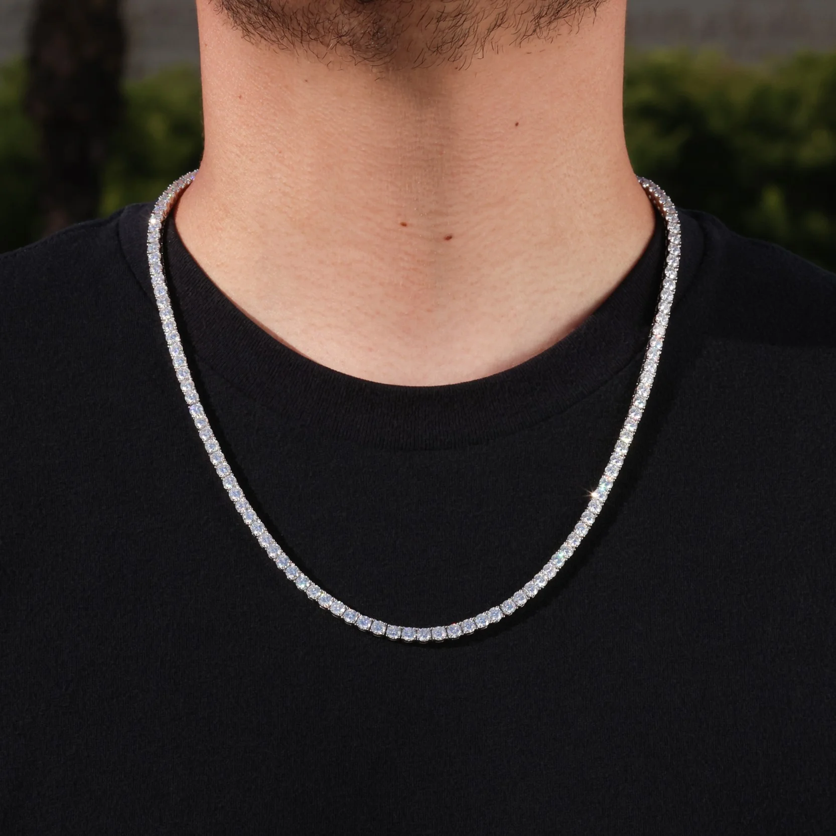 4mm Moissanite Tennis Chain - 925 Silver