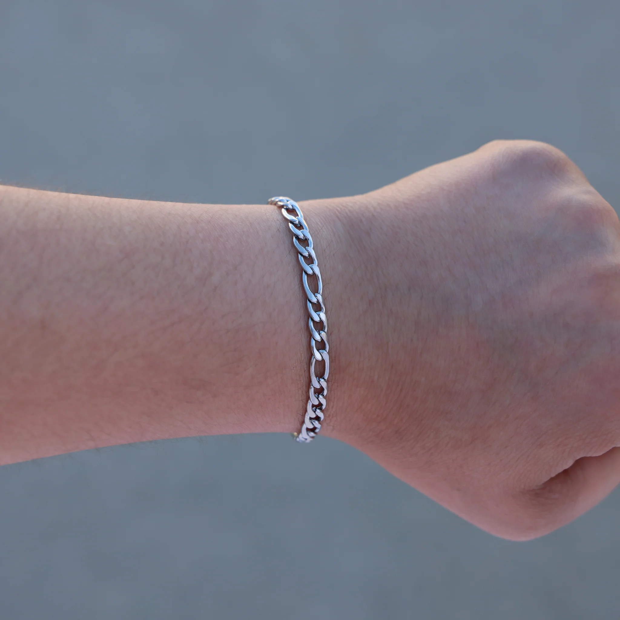 5mm Figaro Bracelet - Premium 316L Stainless - Image 2