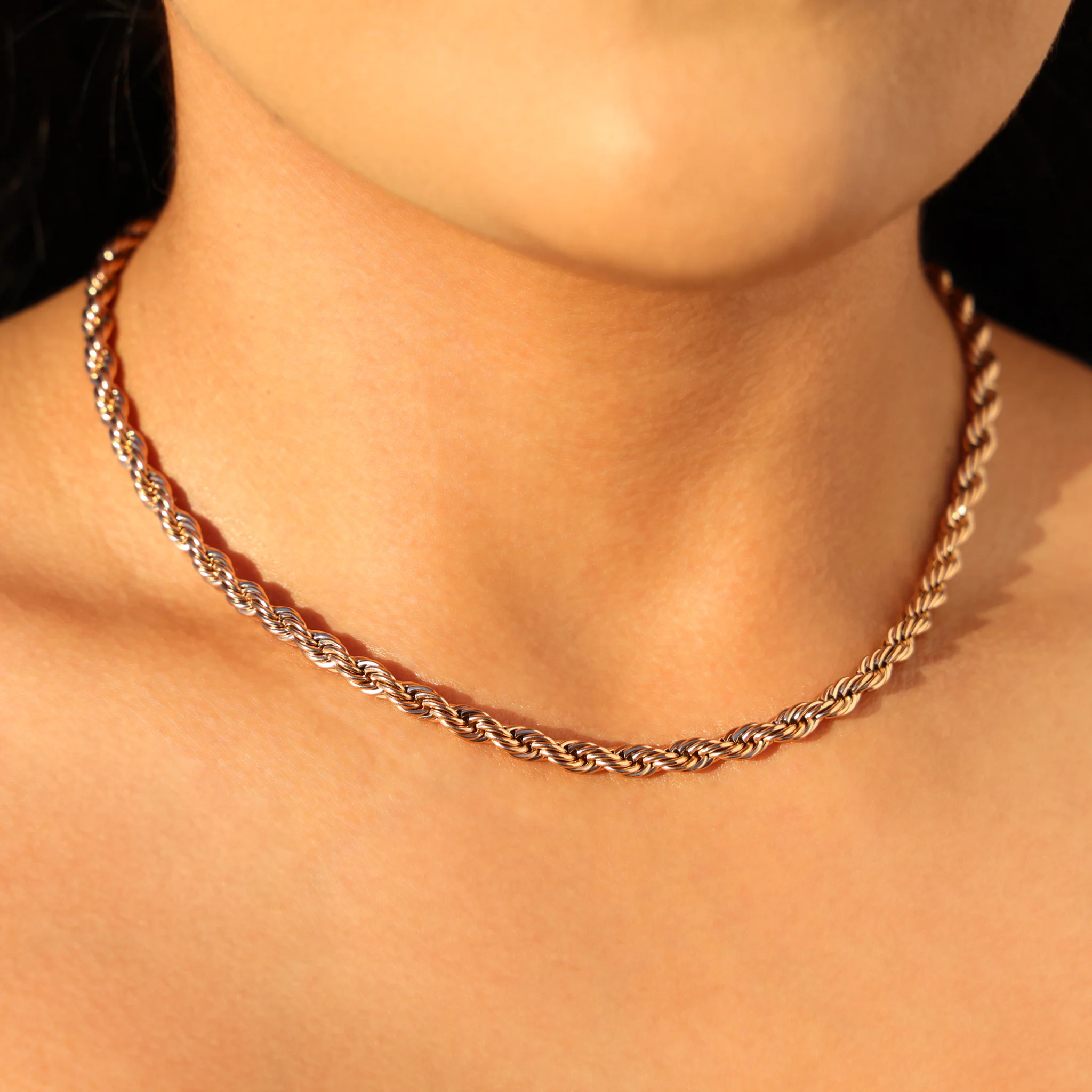 5mm Rope Necklace - Rose Gold - Image 2