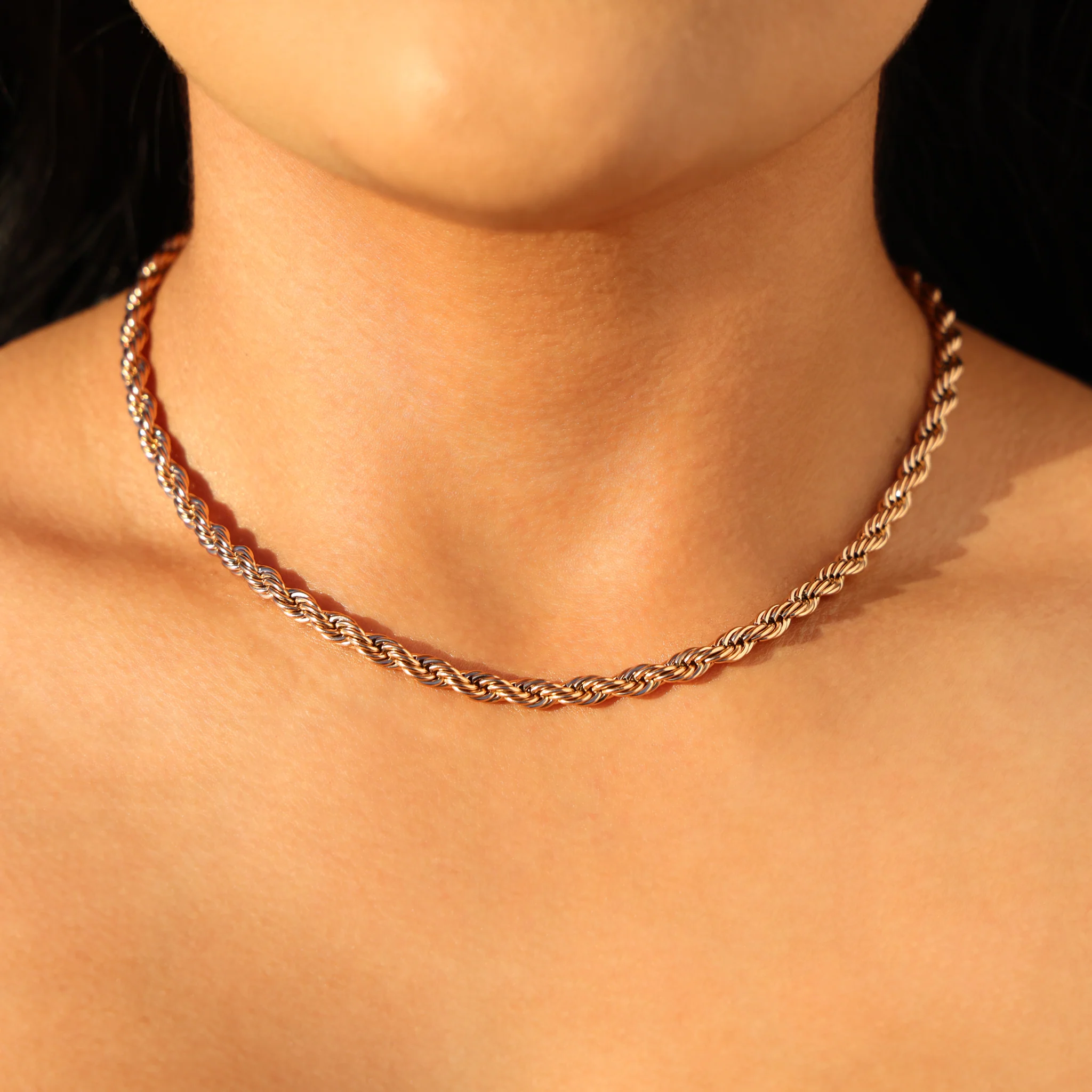 5mm Rope Necklace - Rose Gold - Image 3