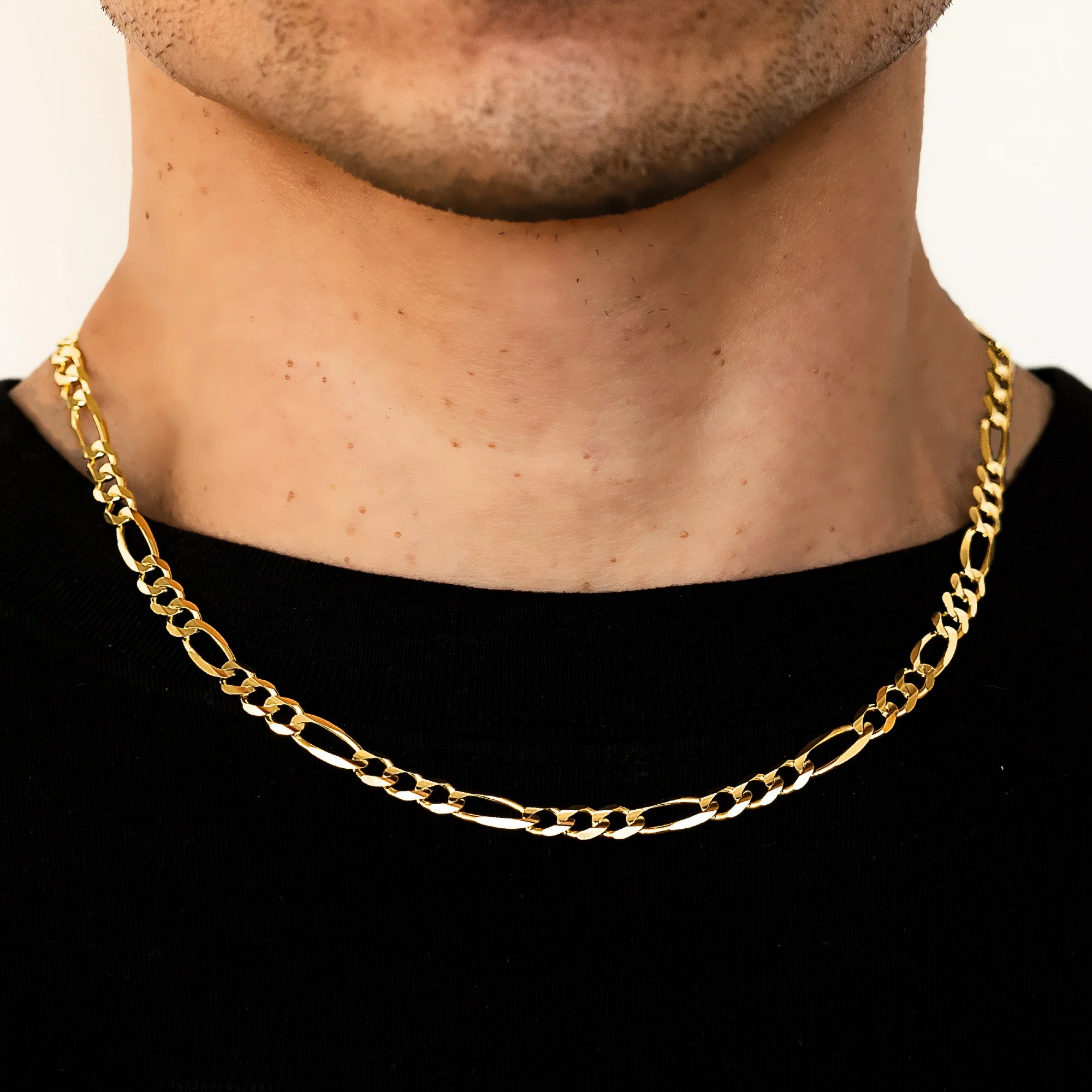 6.5mm Hollow Figaro Chain - 10k Gold - Image 3