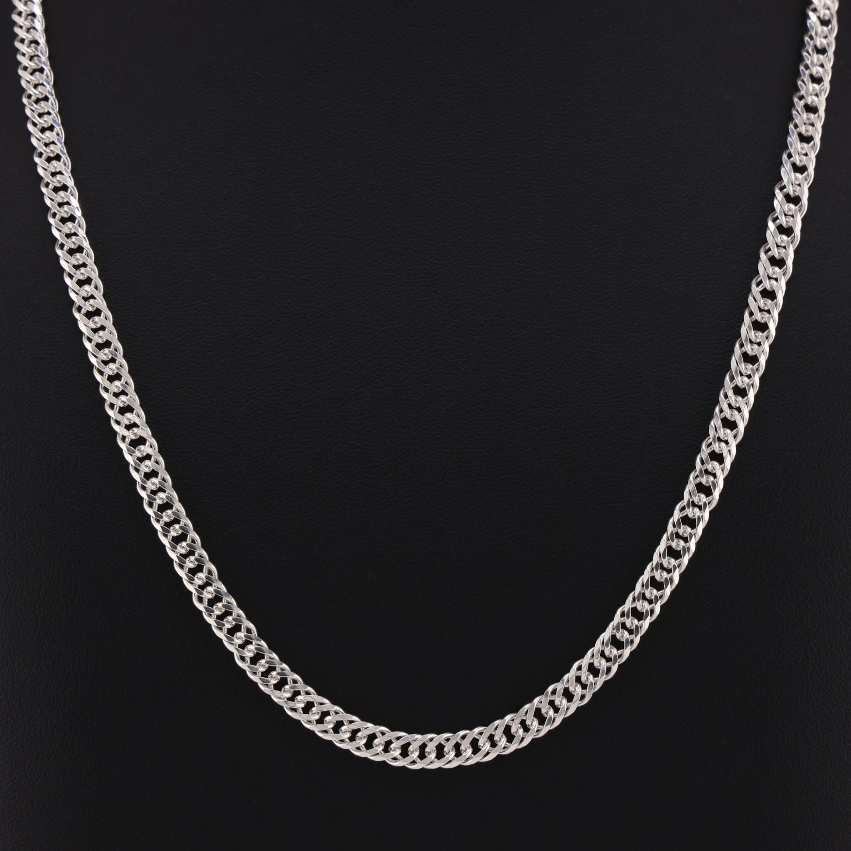 6mm Double Curb Link Chain - 925 Silver - Image 2