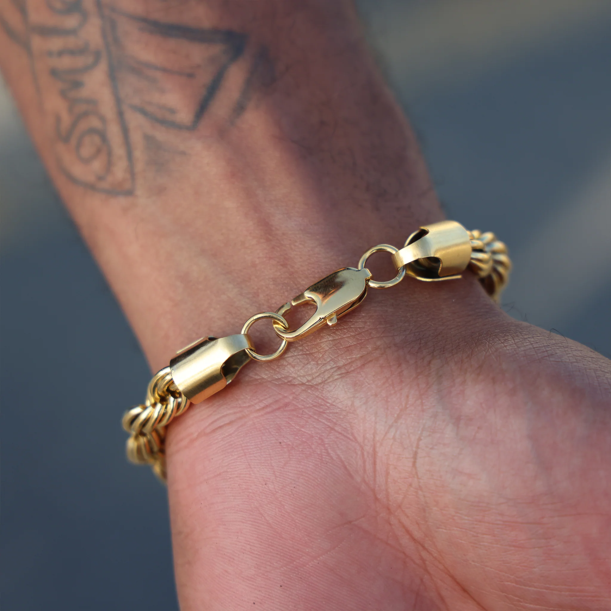 8mm Rope Bracelet - Gold - Image 3