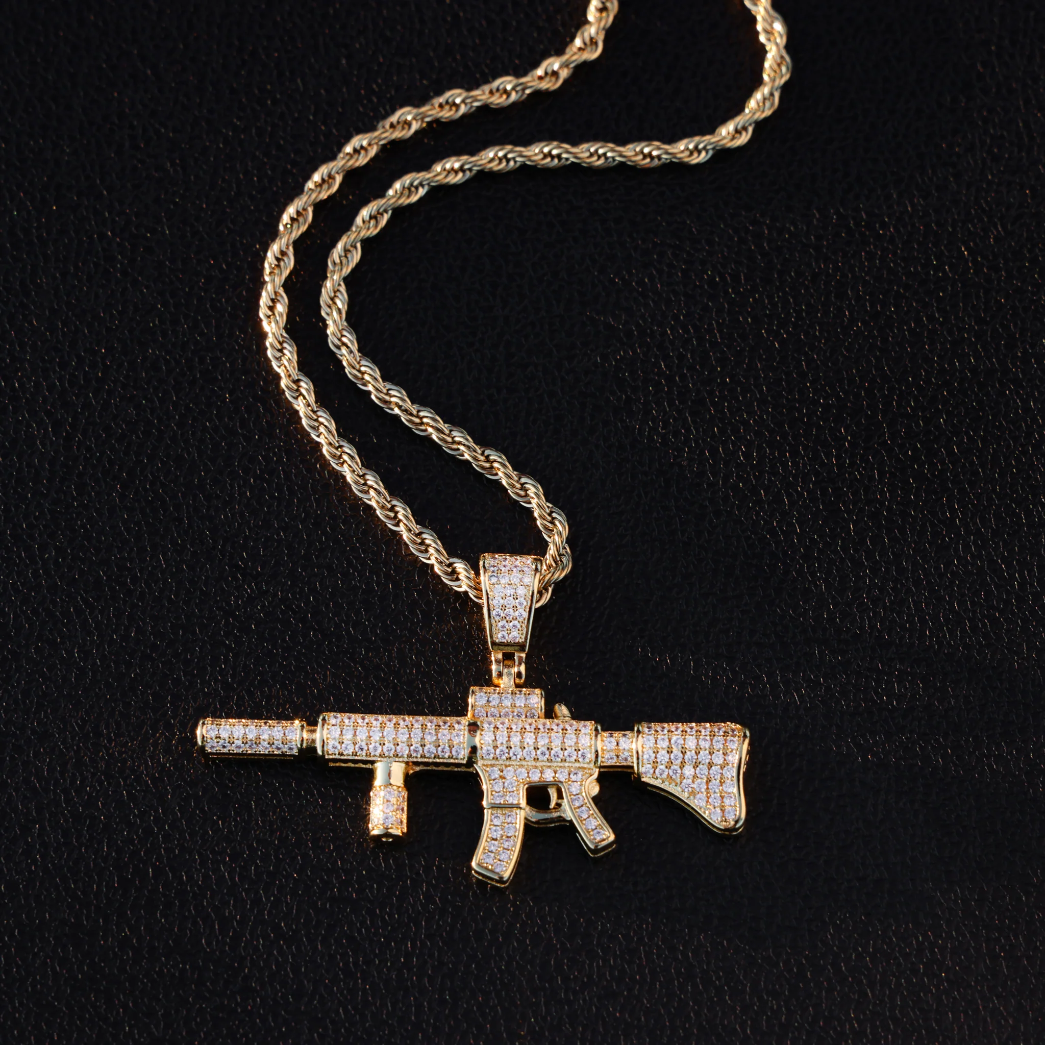 AR-15 Gun Pendant - Gold