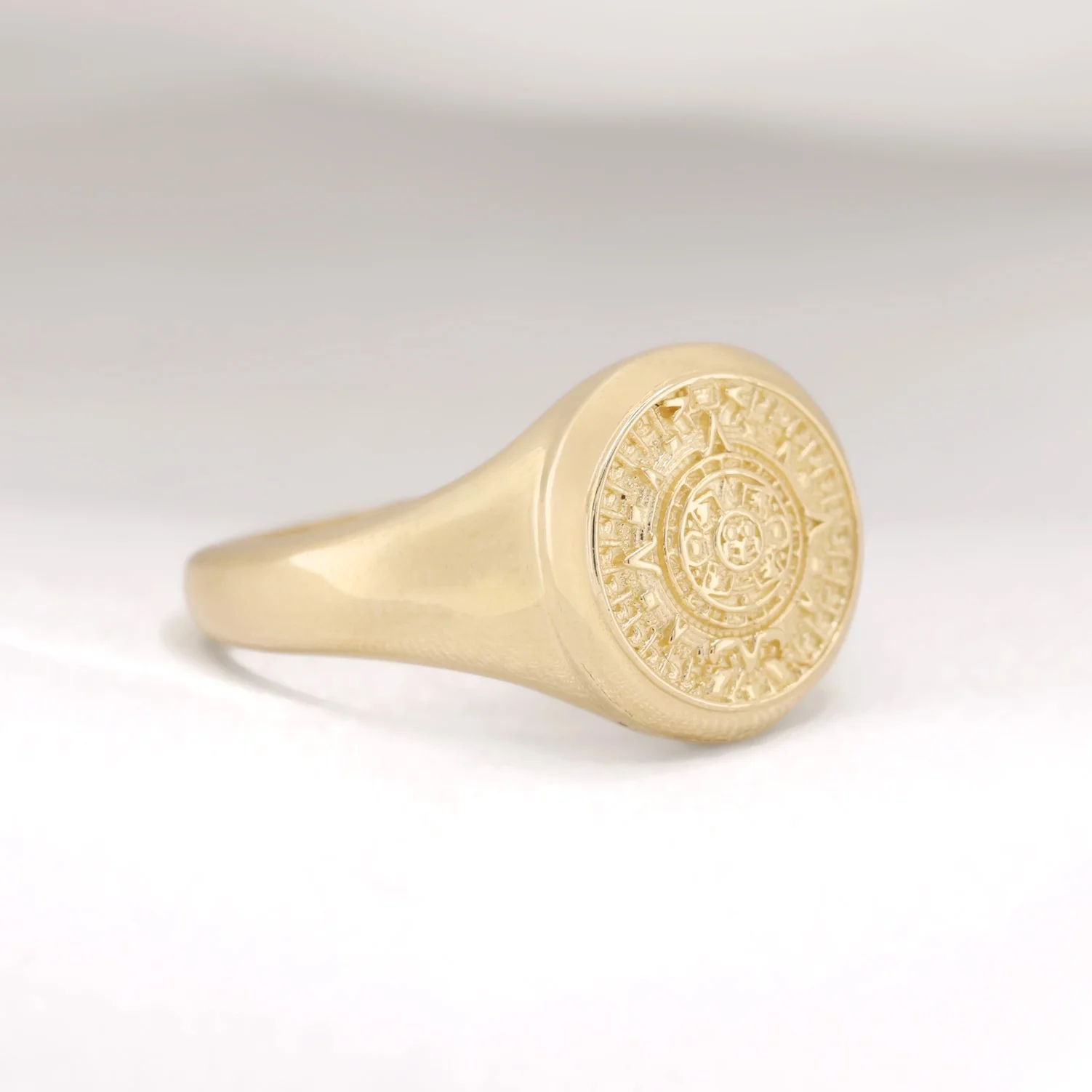 Aztec Calendar Ring - 10k Gold - Image 2
