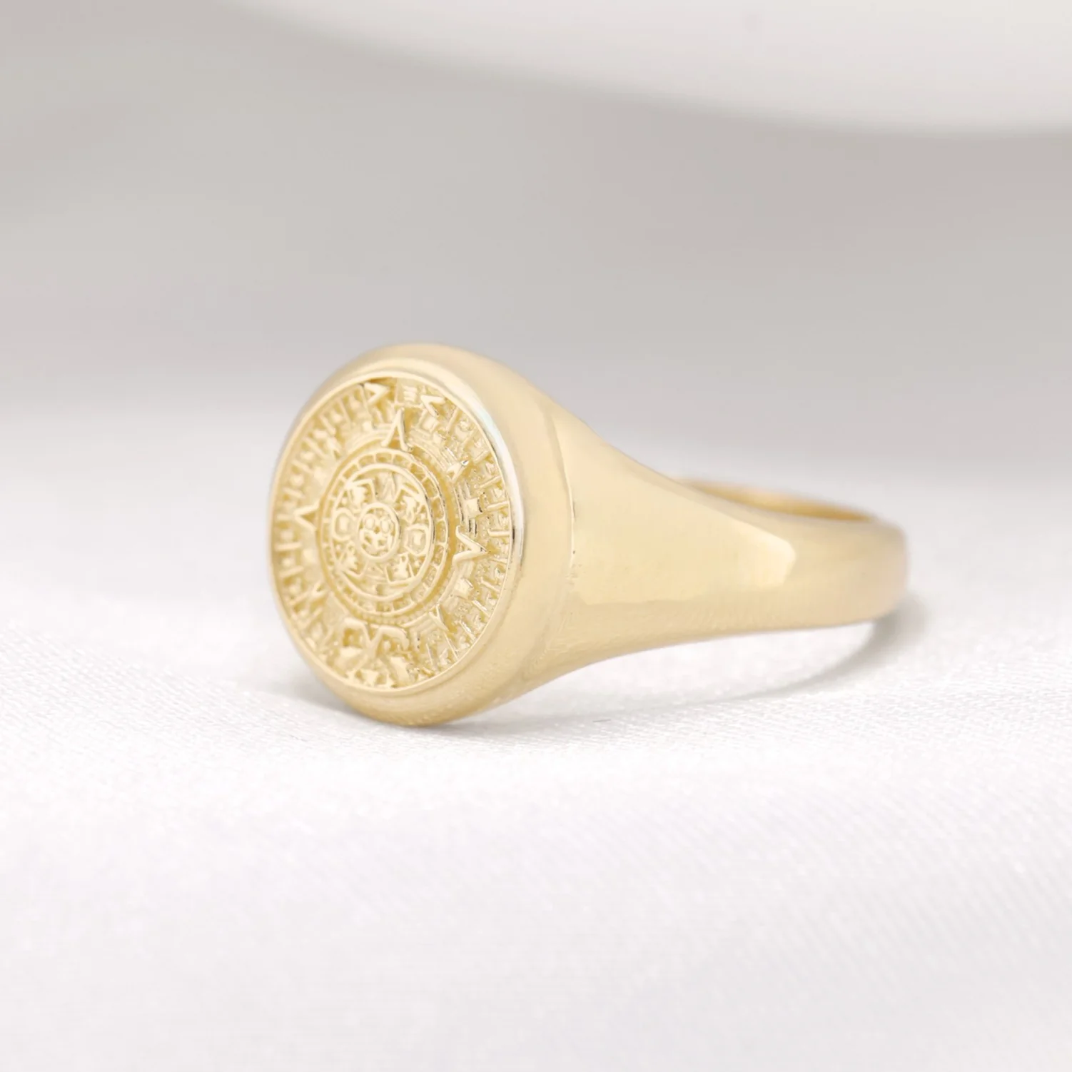 Aztec Calendar Ring - 10k Gold - Image 3