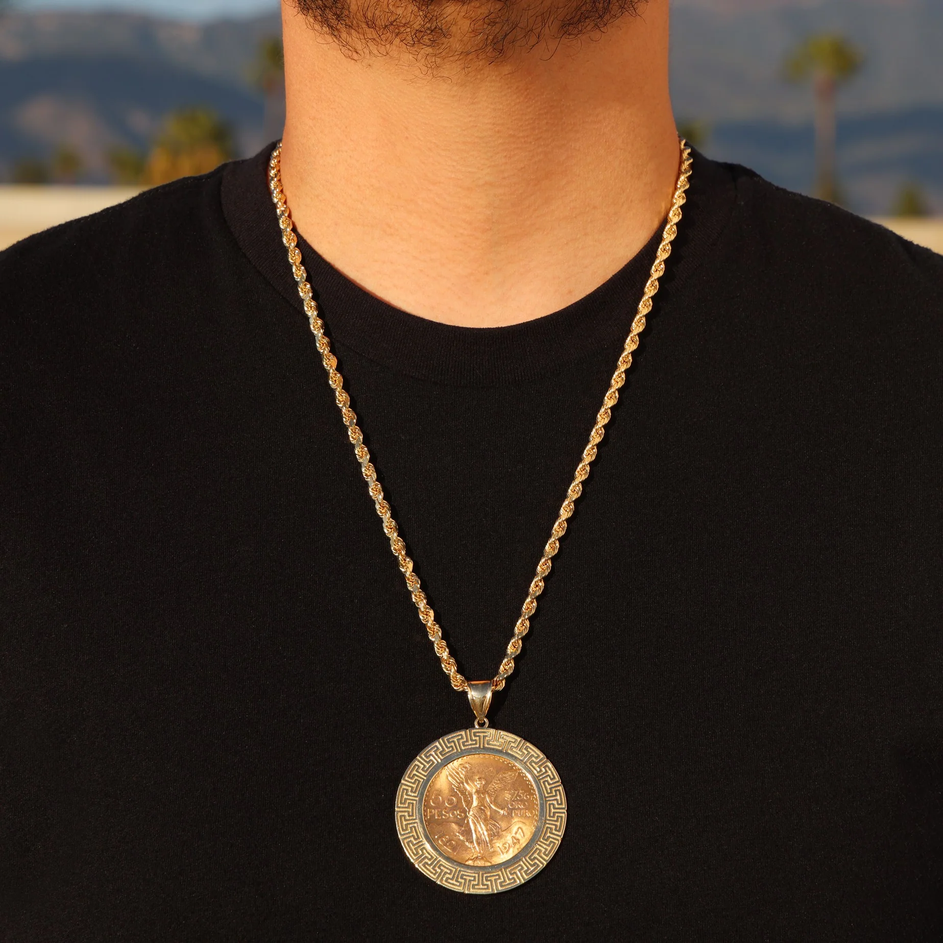 Aztec Pattern Bezel Centenario - Original 22k Gold - Image 3