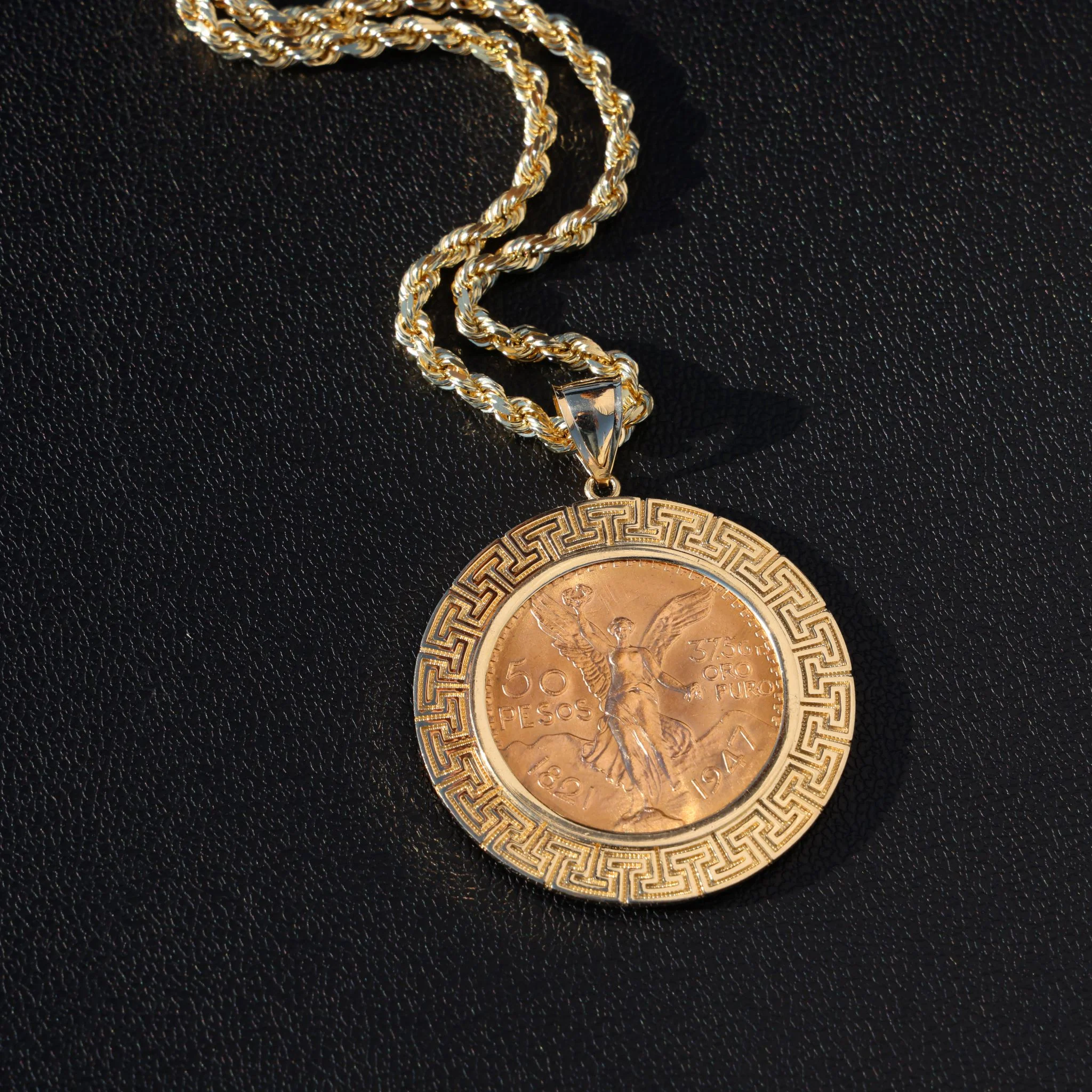 Aztec Pattern Bezel Centenario - Original 22k Gold - Image 5