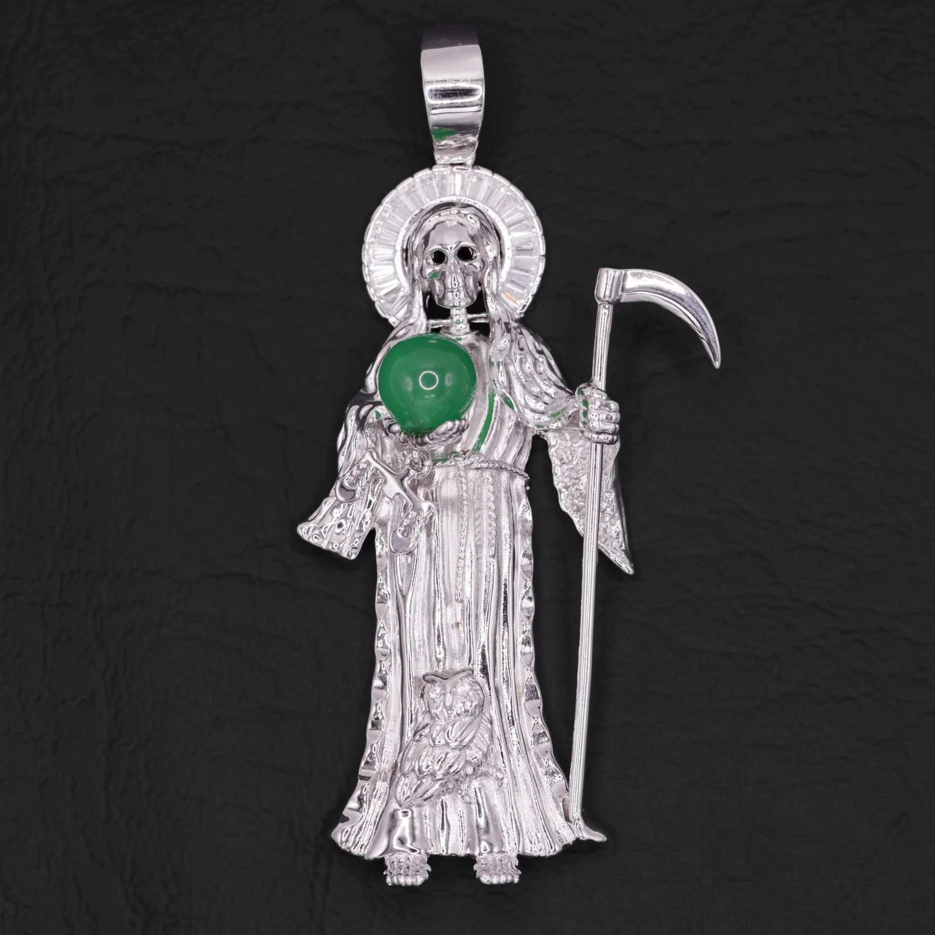 Big Santa Muerte Pendant - 925 Silver