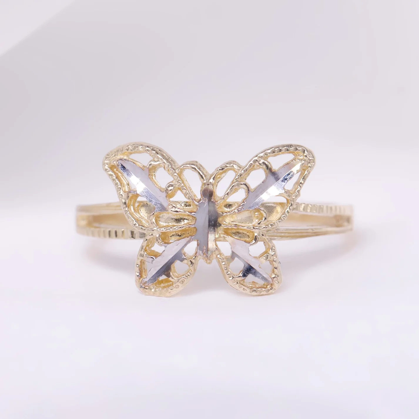 Butterfly 2-Tone Ring - 10k Gold
