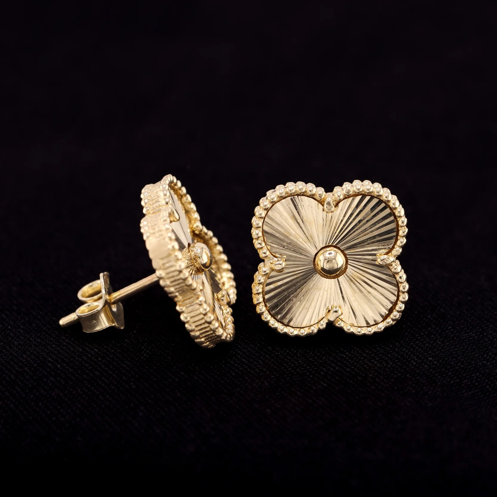 Clover Earrings - 10k Gold - Image 2