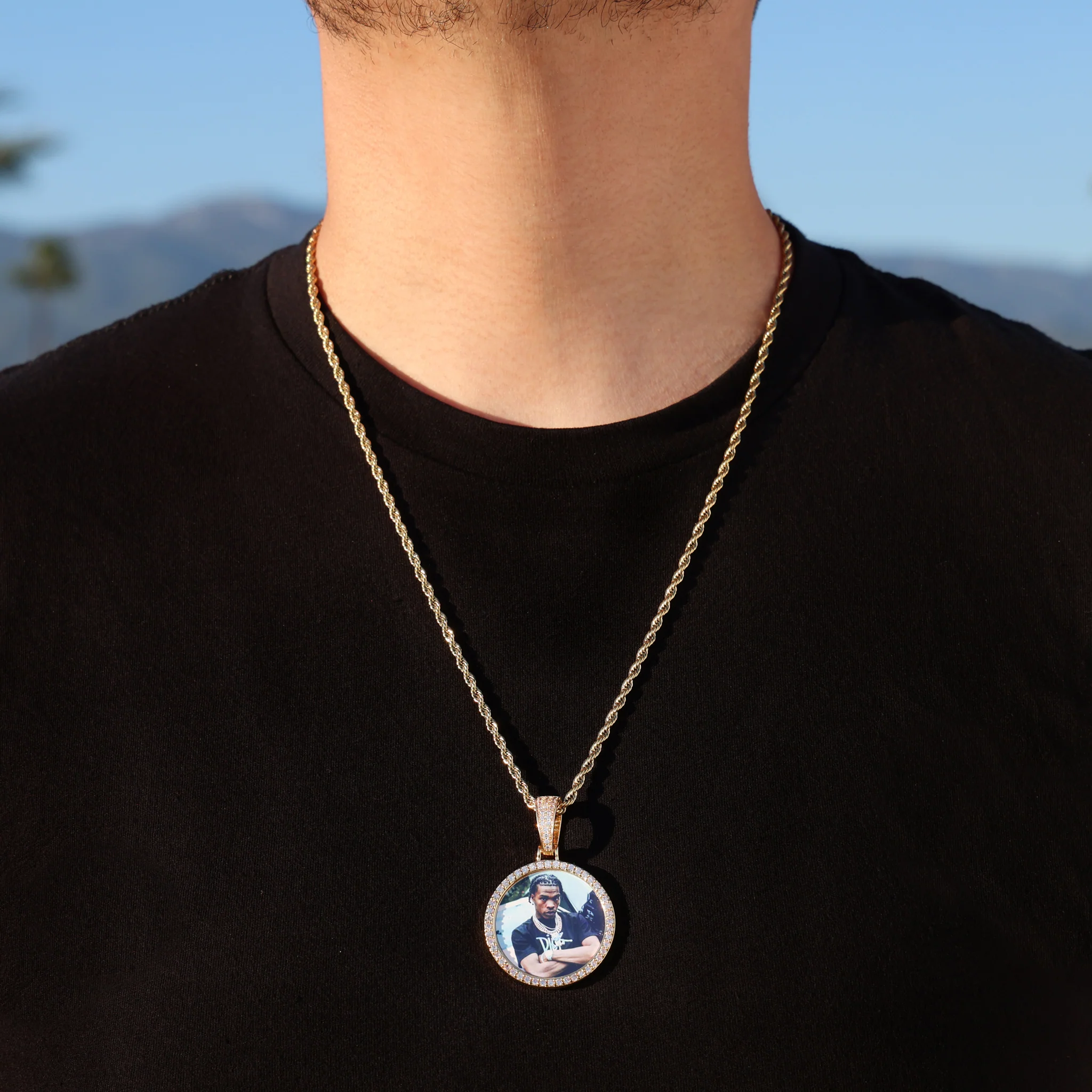 Custom Photo Pendant - Gold - Image 2