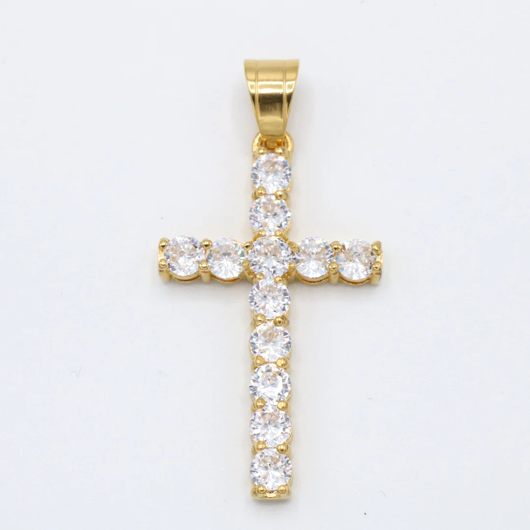 Diamond Cross Pendant - Gold