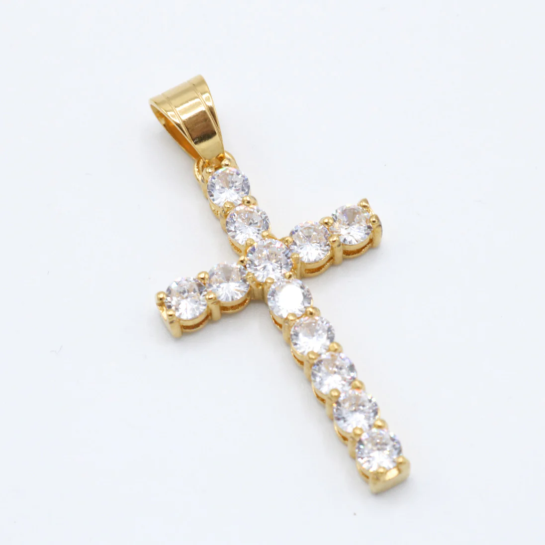 Diamond Cross Pendant - Gold - Image 2