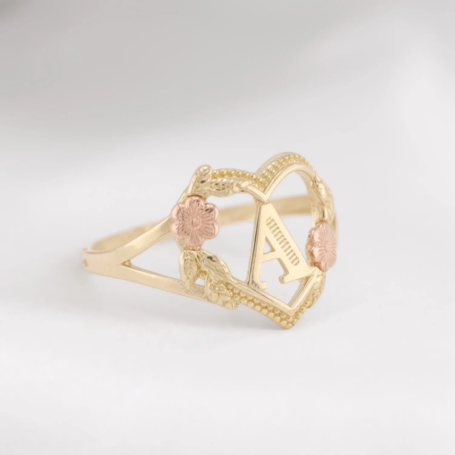 Heart Initial Ring - 14k Gold - Image 2