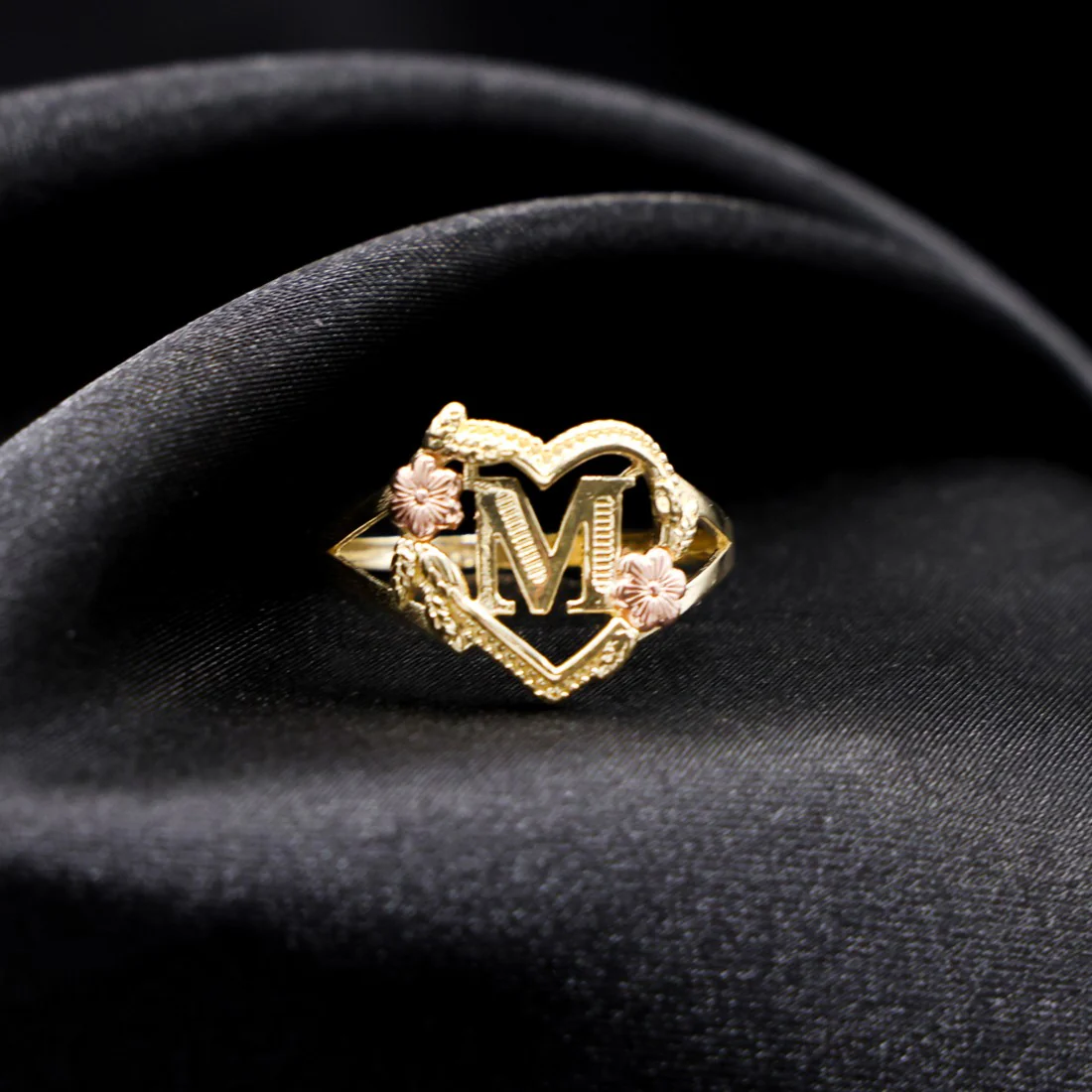 Heart Initial Ring - 14k Gold - Image 4