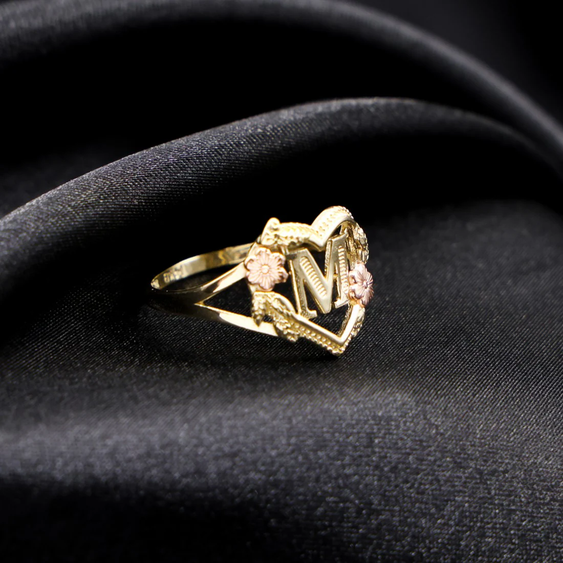 Heart Initial Ring - 14k Gold - Image 5