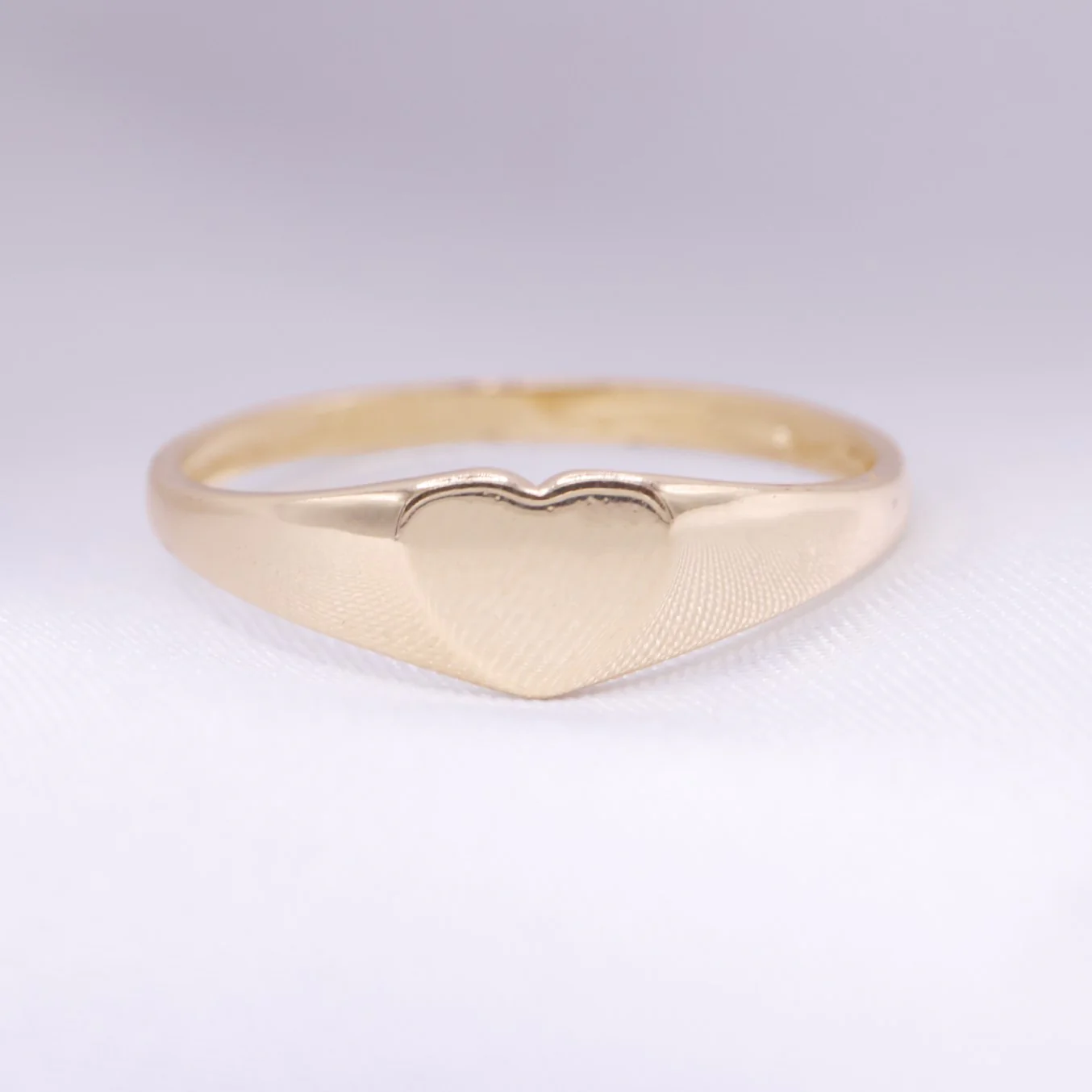 Heart Signet Ring - 10k Gold
