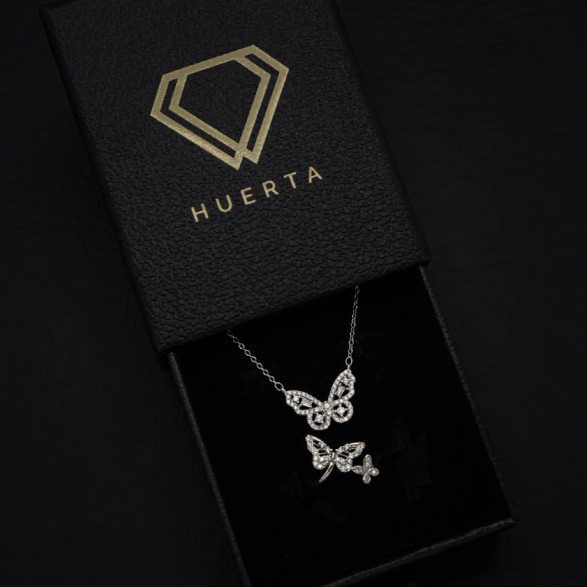 Iced Butterfly Set - 925 Silver
