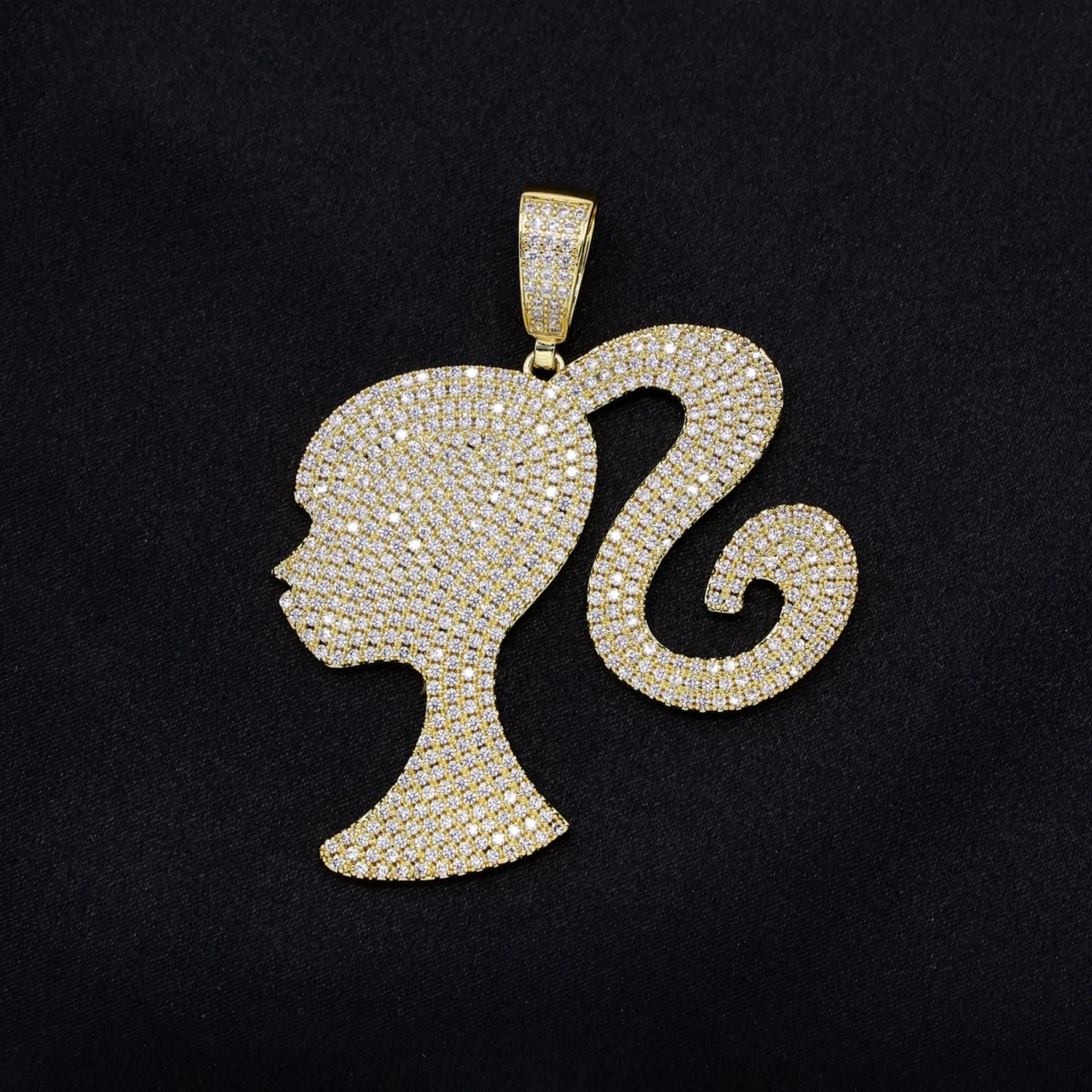 Iced Girl Pendant - Gold