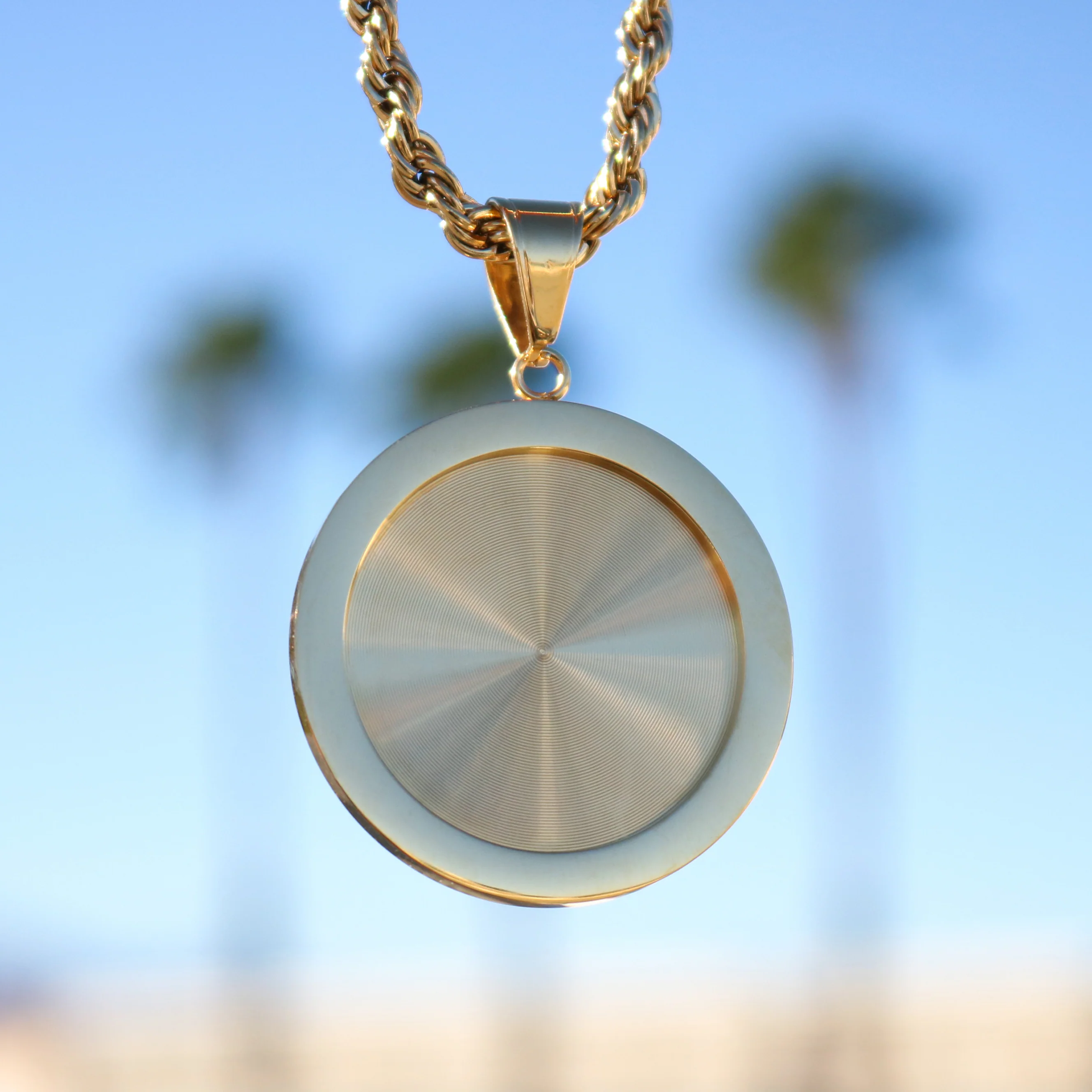 Iced Horse Medallion Pendant - Gold - Image 2