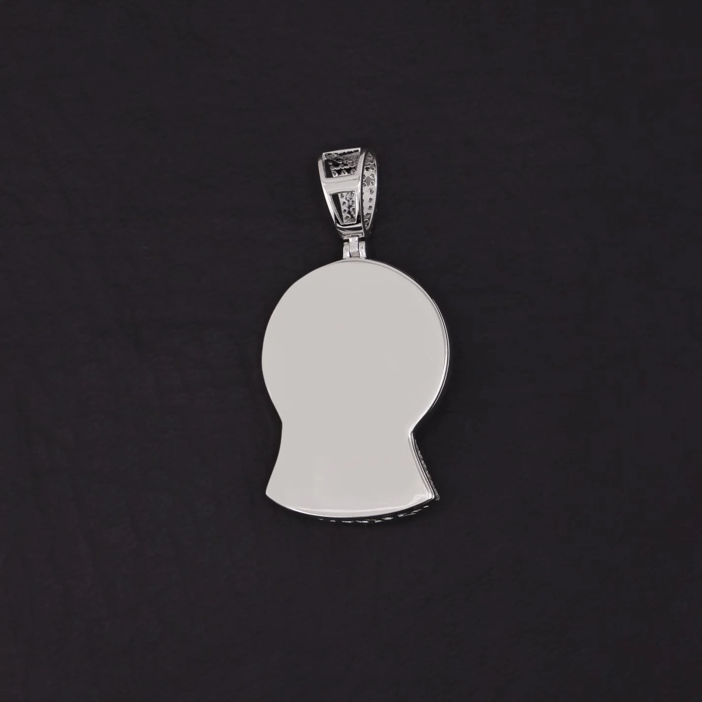 Iced Moissanite Matte Virgin Mary Baguette Pendant - 925 Silver - Image 2