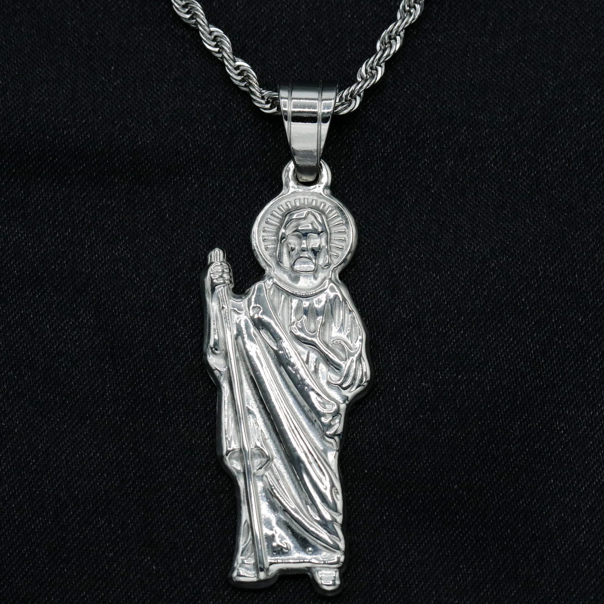Small San Judas Pendant - Premium 316L Stainless - Image 2