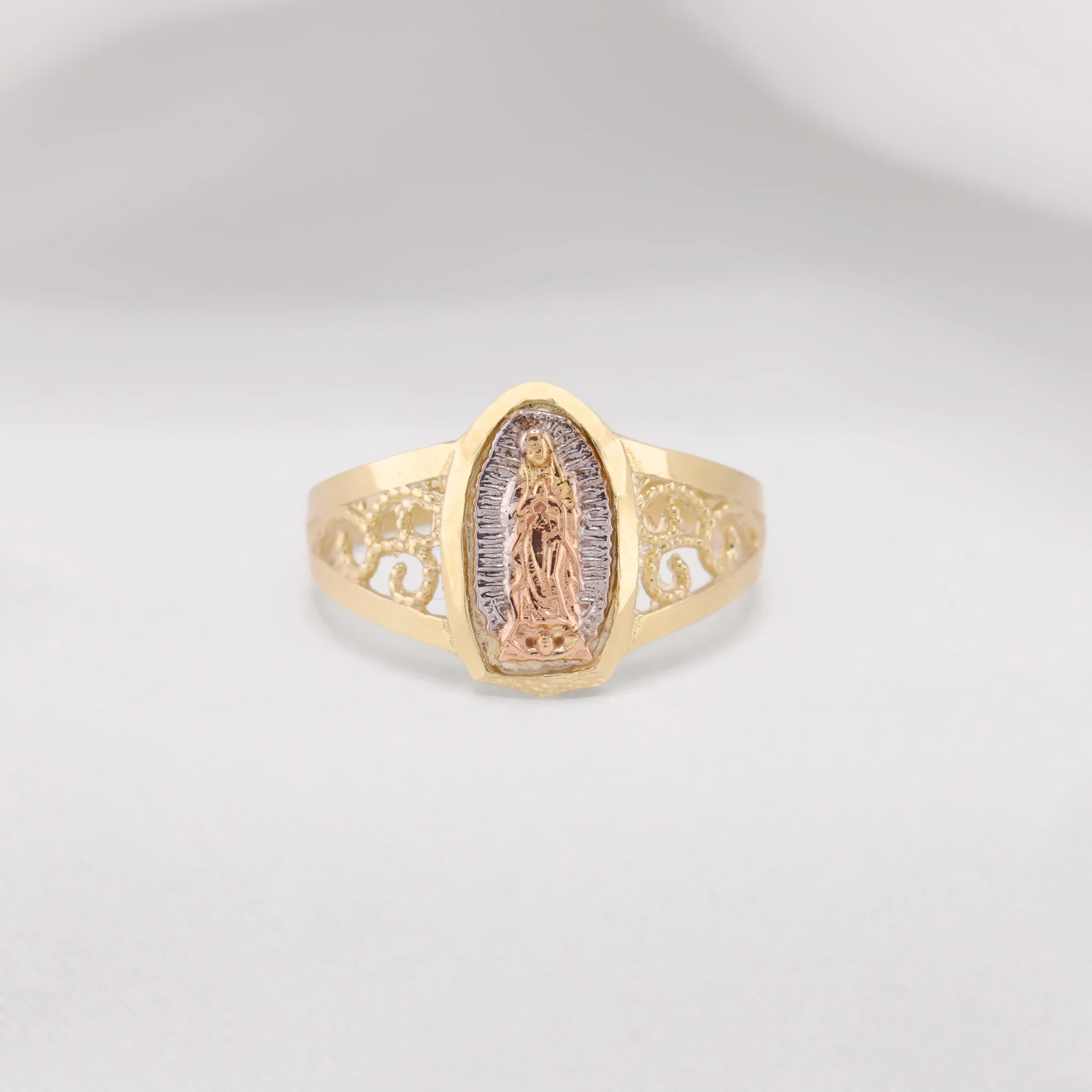 Lady of Guadalupe 3-Tone Ring - 10k Gold