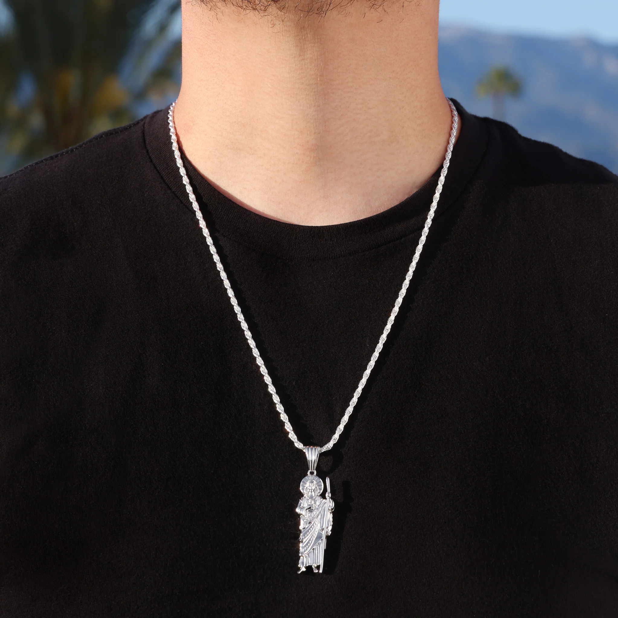 Plain San Judas Pendant - 925 Silver - Image 4
