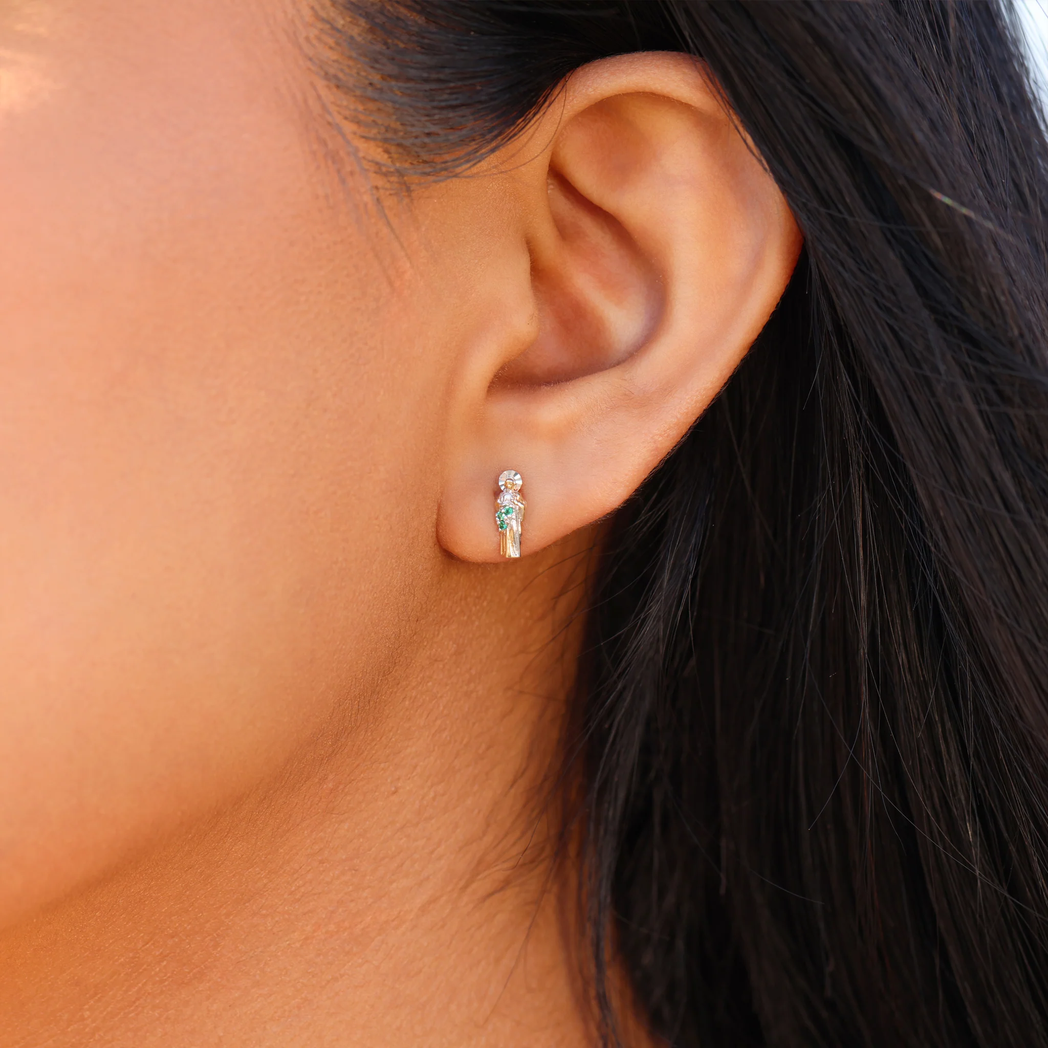 San Judas Earrings - 14k Gold - Image 3
