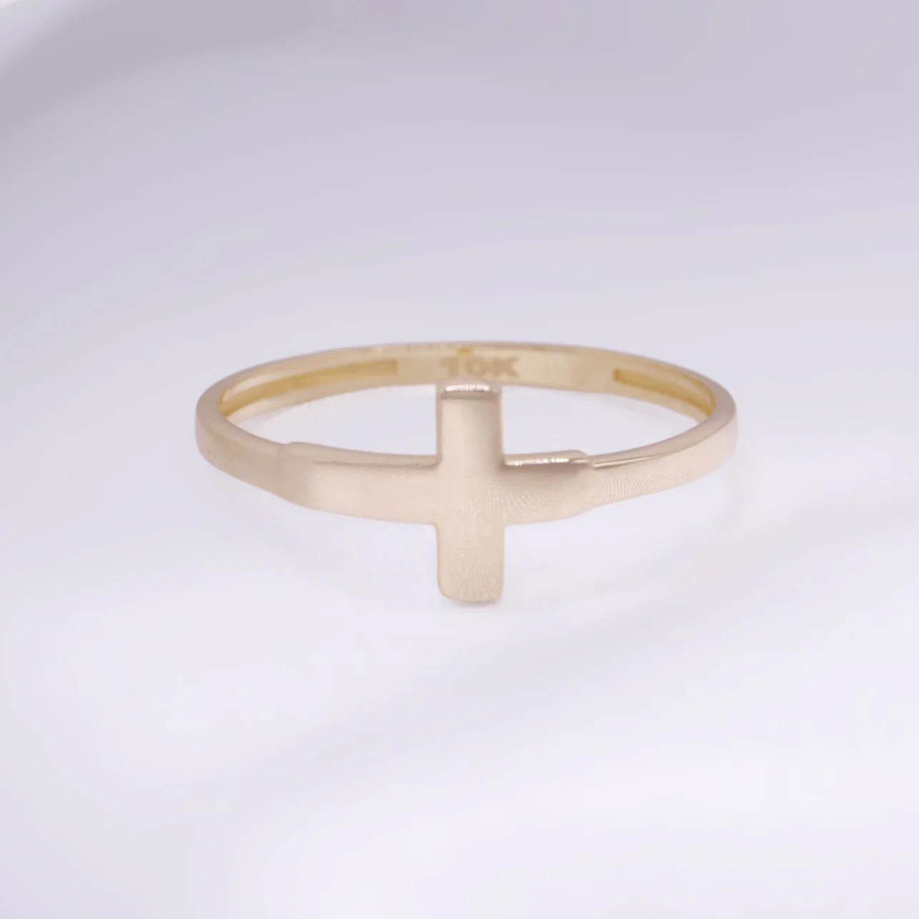 Sideway Cross Ring - 10k Gold - Image 2