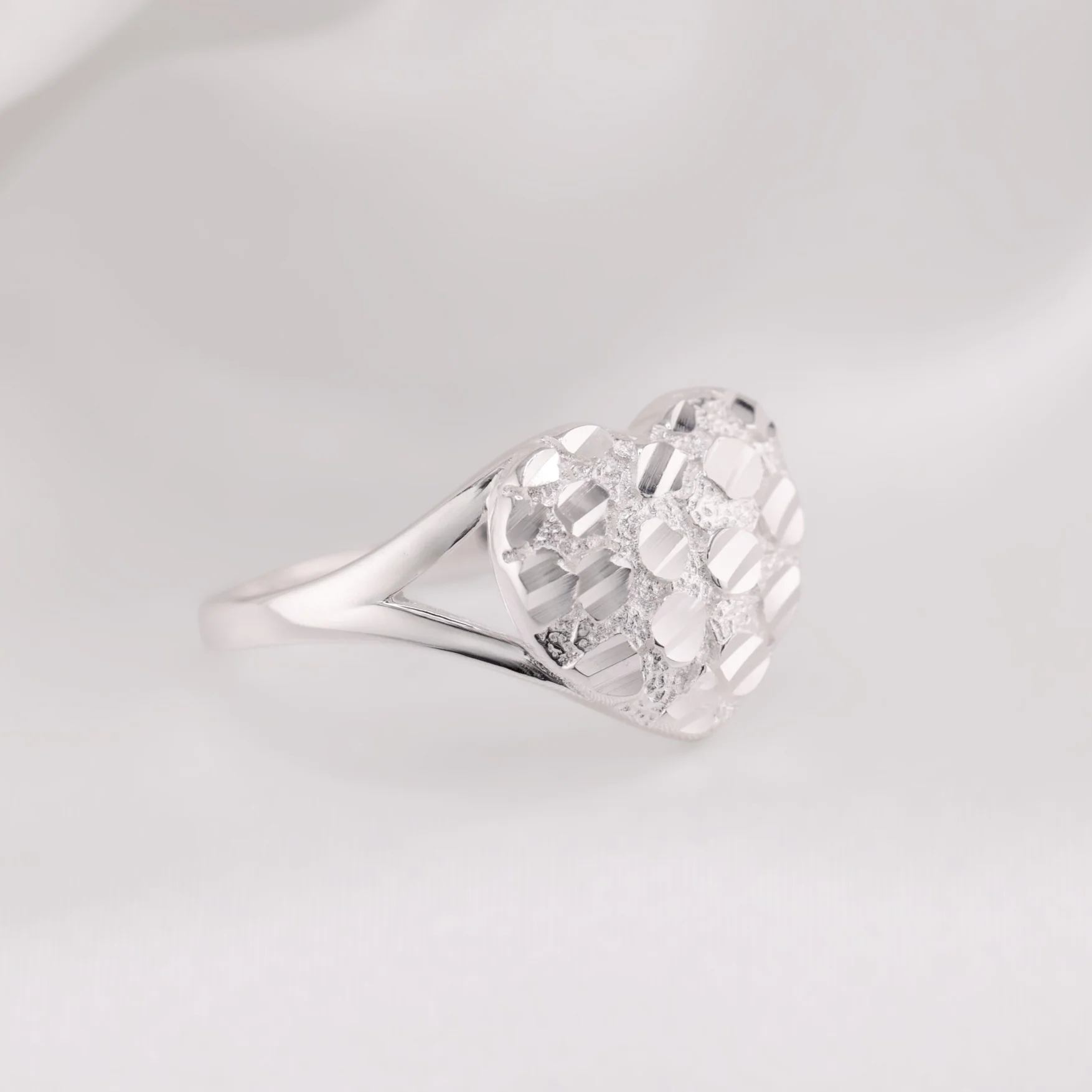 Puffed Heart Nugget Ring - 925 Silver - Image 2